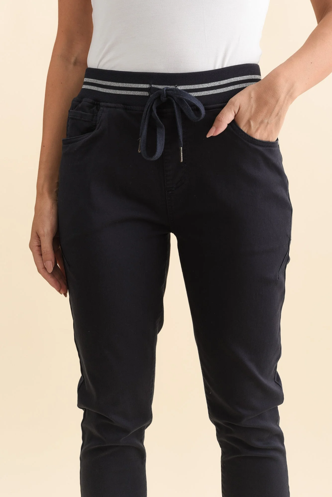Margo Navy Drawstring Pants - Image 6