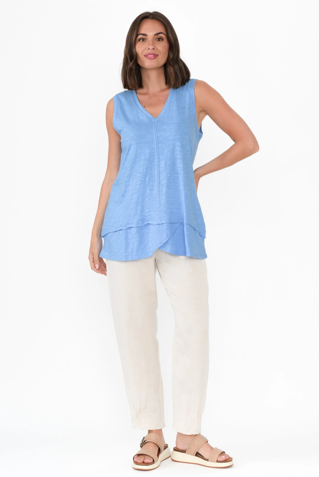 Mariah Blue Cotton Tank - Image 6
