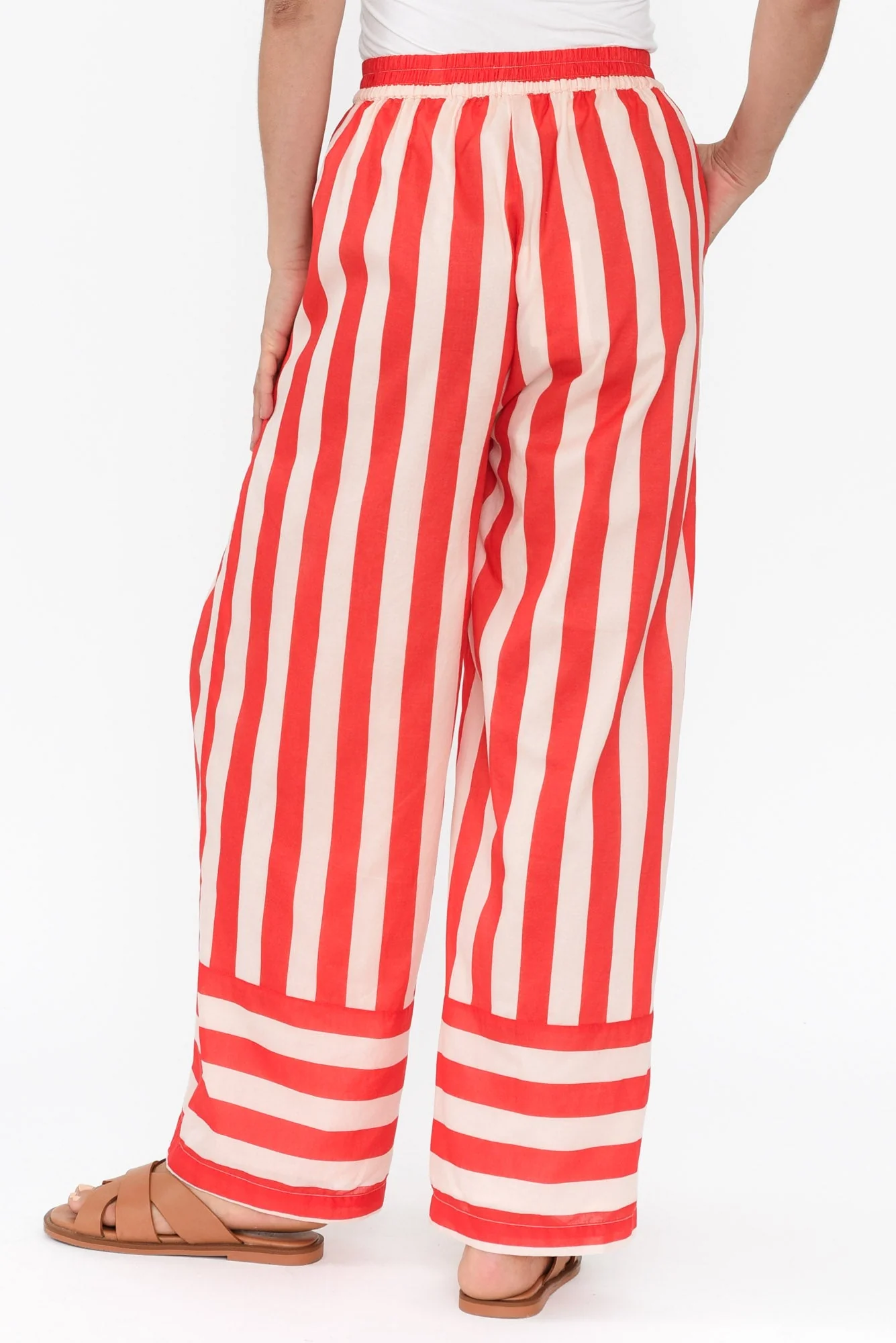 Mariah Red Stripe Cotton Pants - Image 5