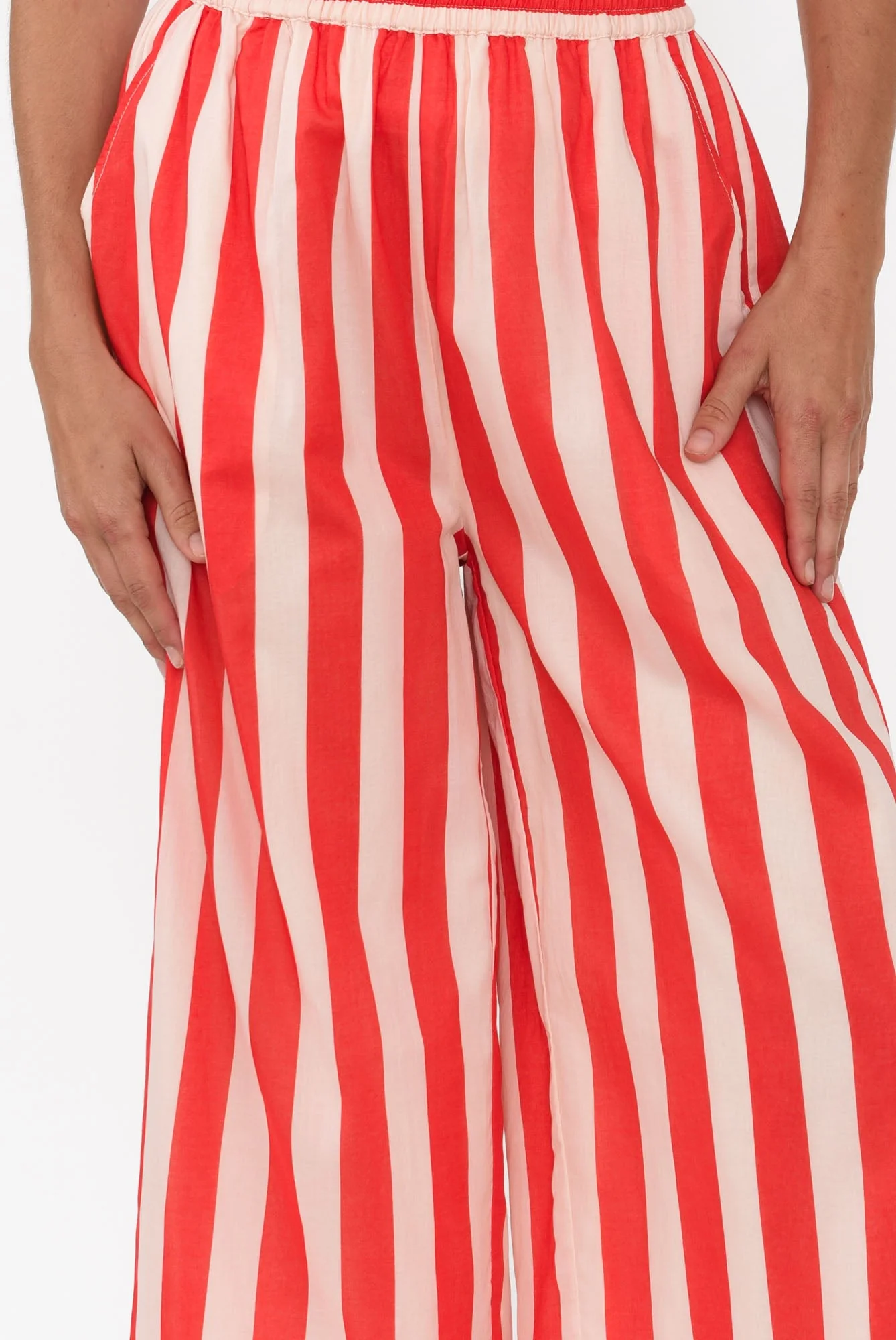 Mariah Red Stripe Cotton Pants - Image 6