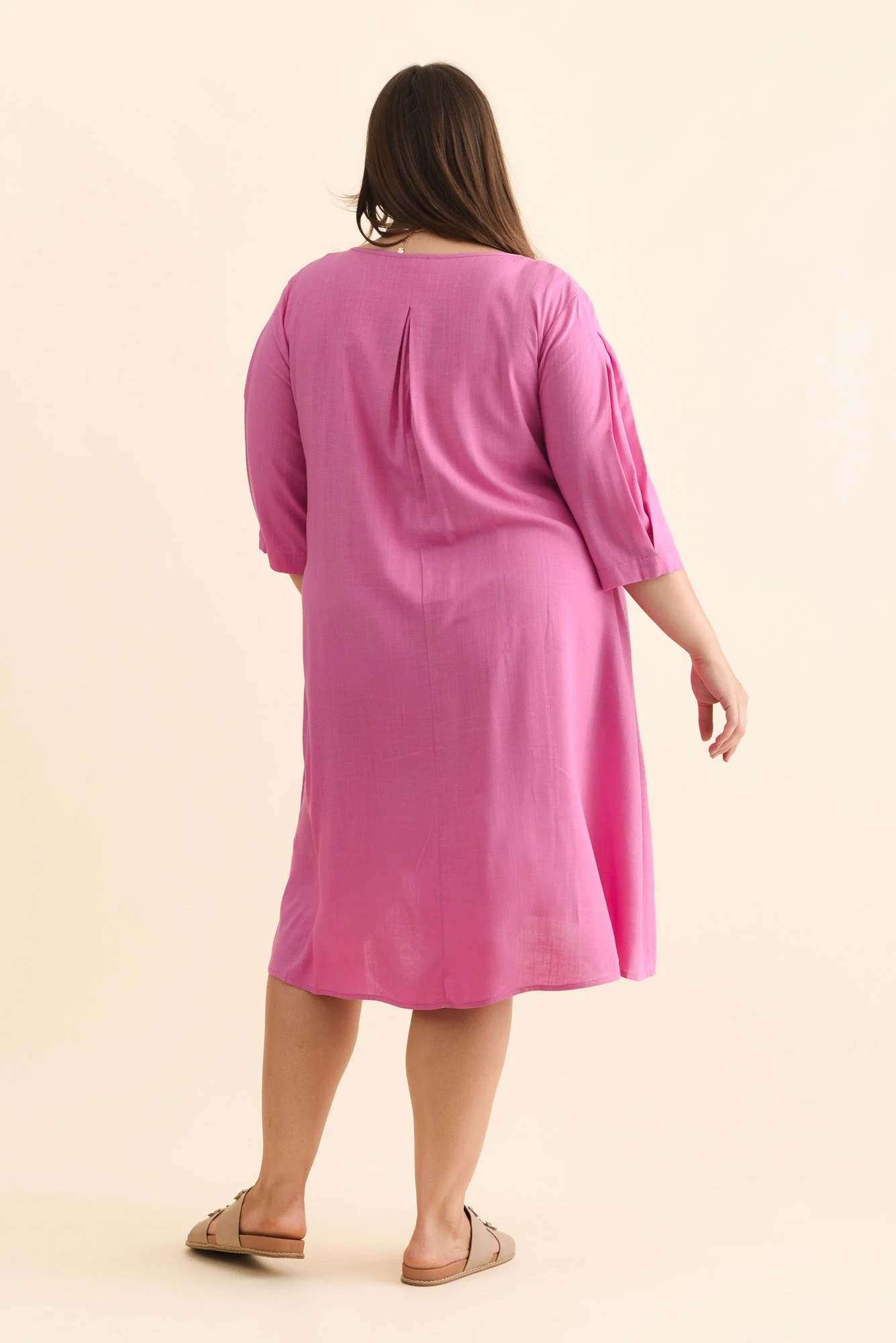 Marley Pink Linen Blend Dress - Image 11