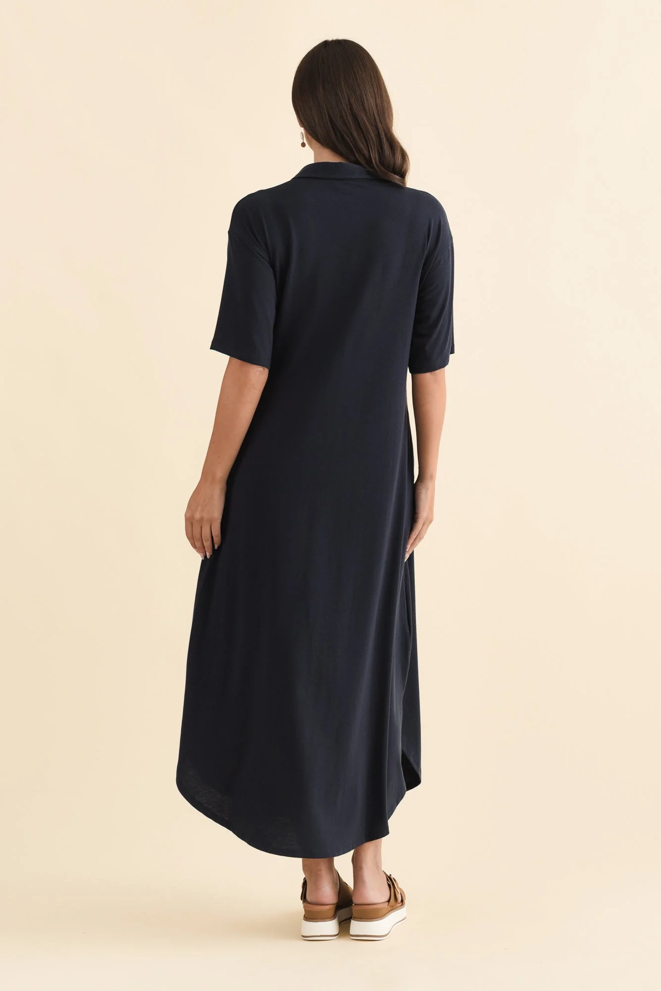 Marnie Navy Bamboo Tie Dress - Image 4