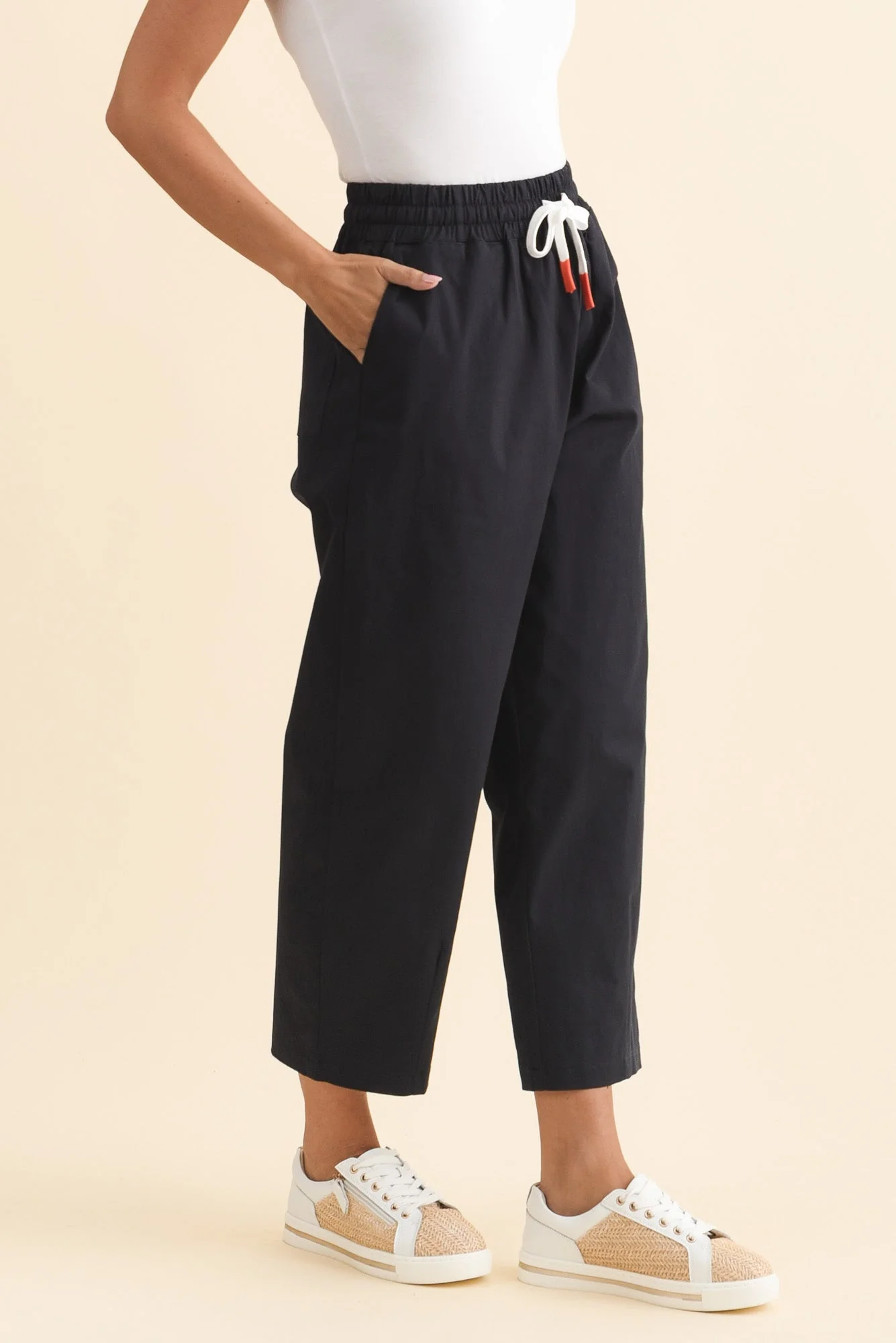 Martin Navy Cotton Barrel Pants - Image 3