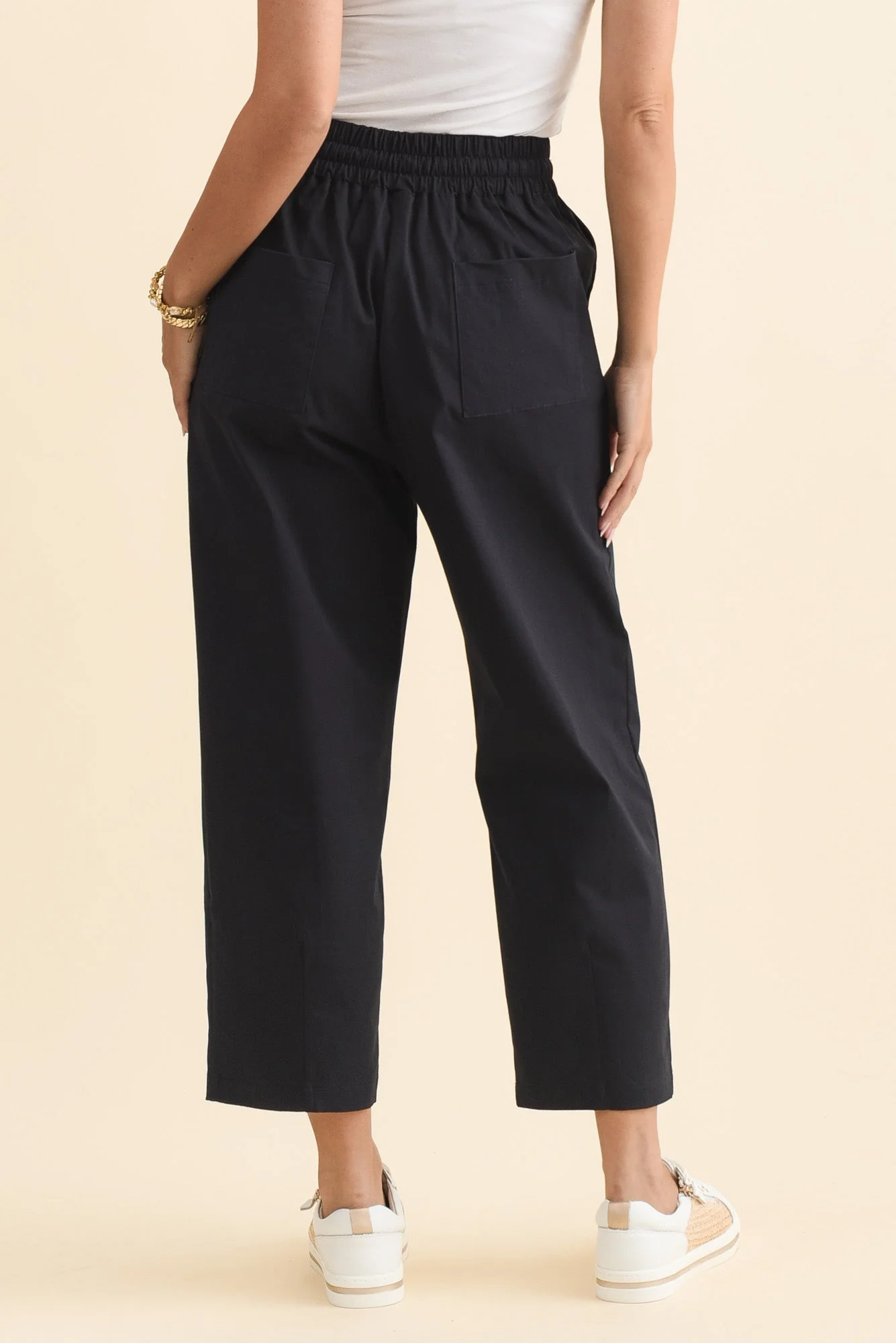 Martin Navy Cotton Barrel Pants - Image 4