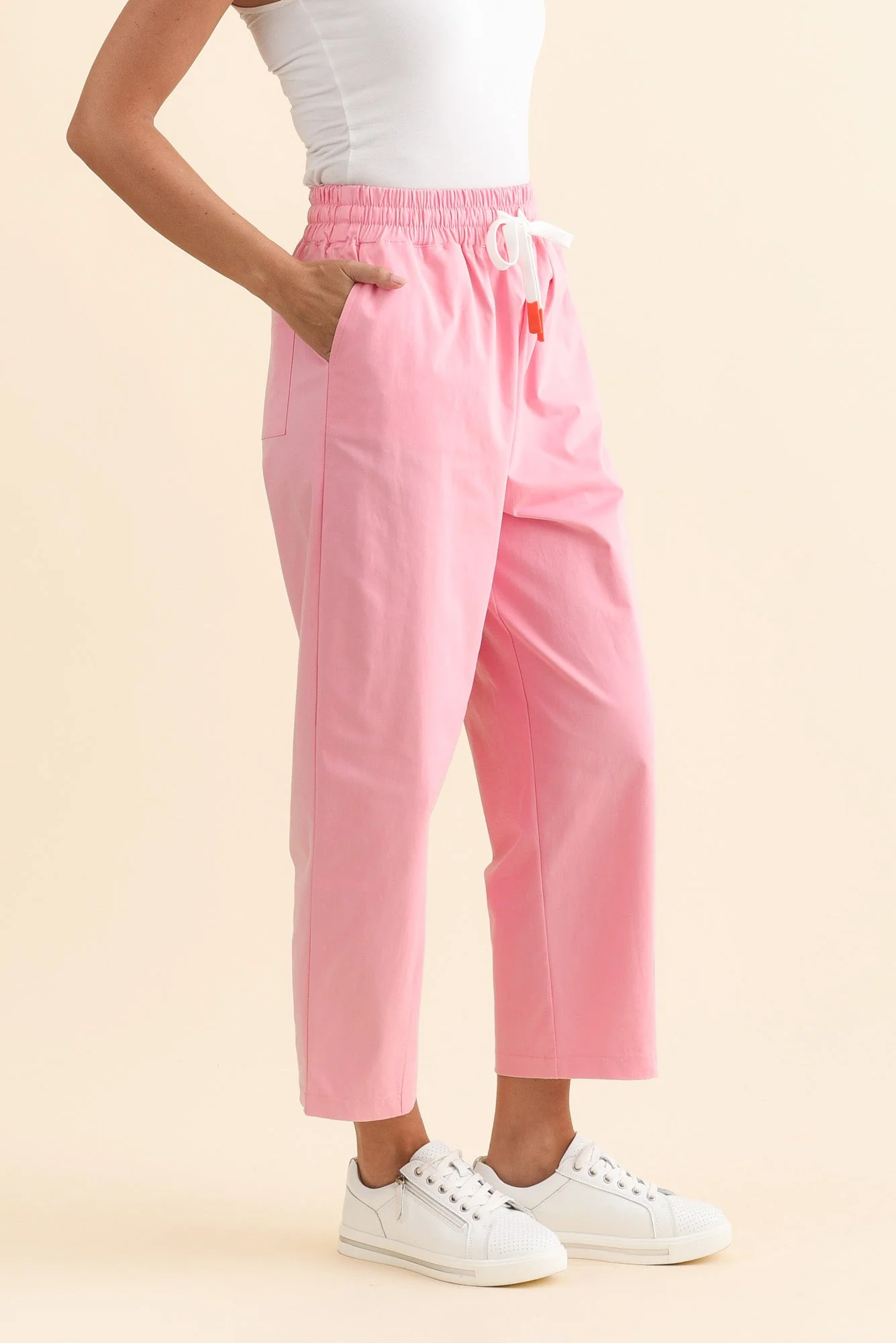 Martin Pink Cotton Barrel Pants - Image 3