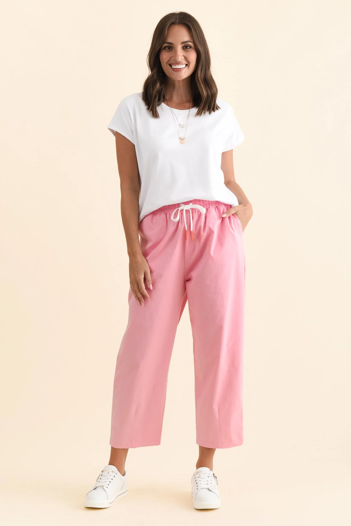Martin Pink Cotton Barrel Pants - Image 6