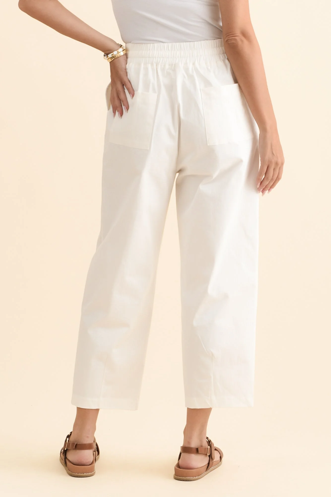 Martin White Cotton Barrel Pants - Image 5
