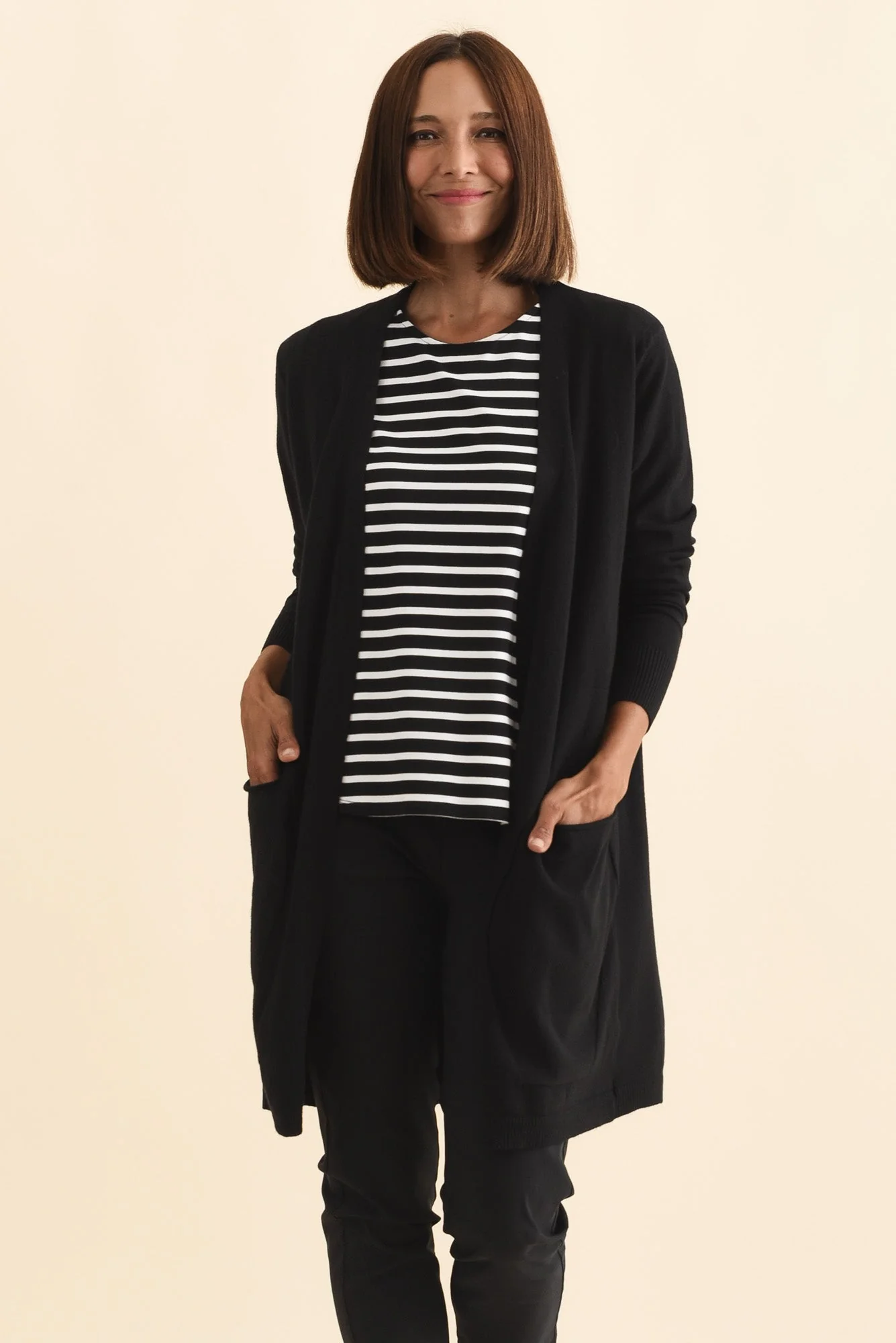 Mary Black Pocket Cardigan - Image 2