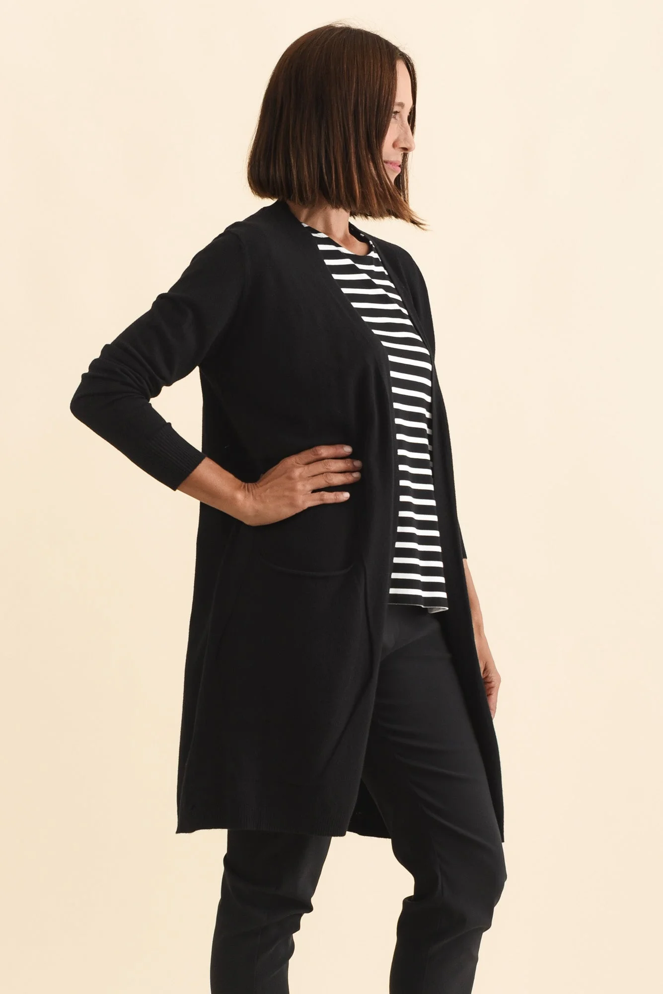 Mary Black Pocket Cardigan - Image 4