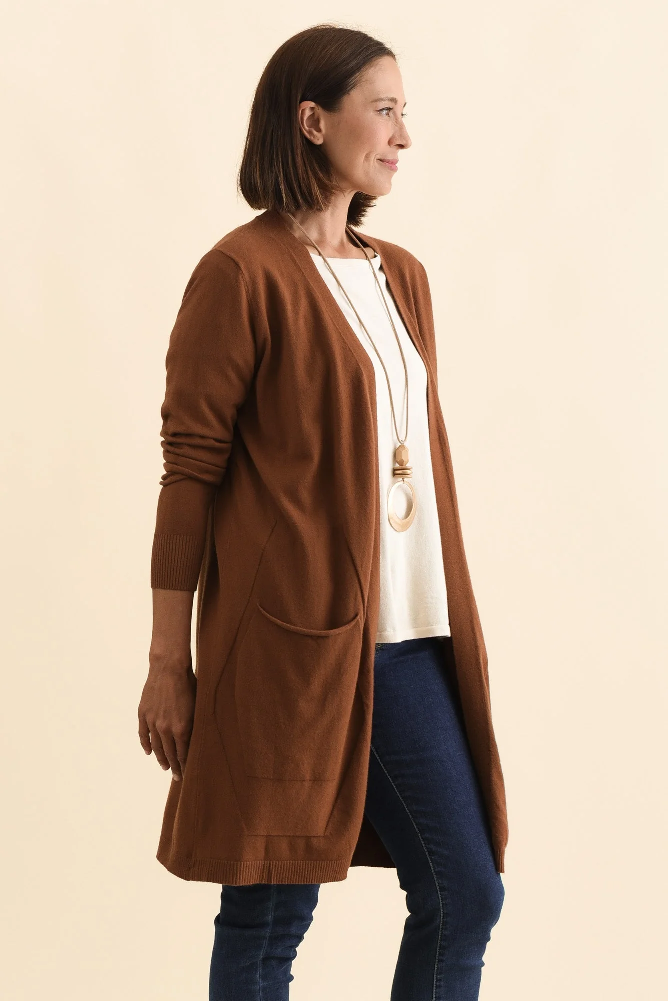 Mary Chocolate Pocket Cardigan - Image 4