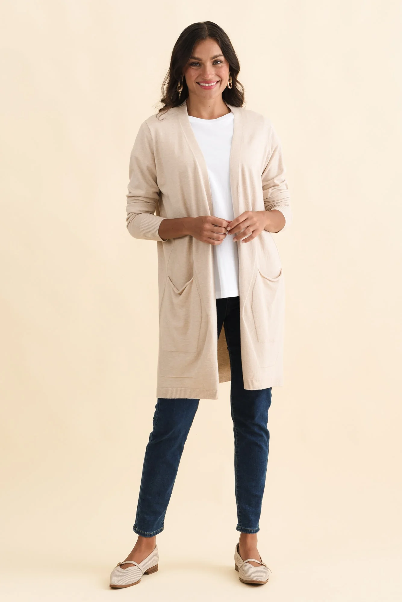 Mary Natural Pocket Cardigan - Image 2