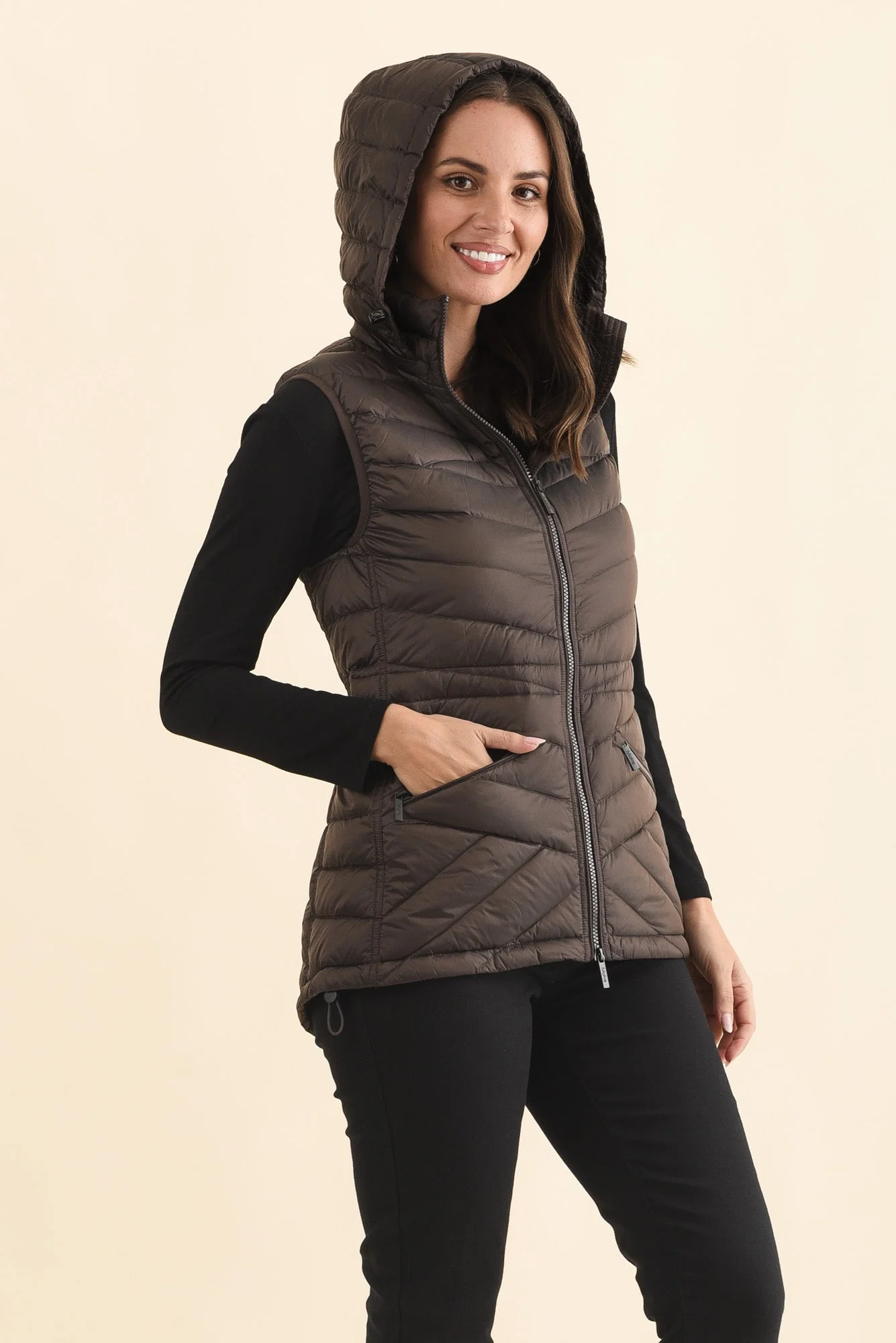 Maryclaire Chocolate Down Puffer Vest - Image 3