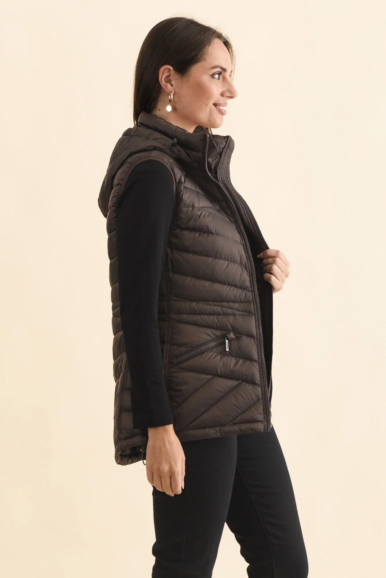 Maryclaire Chocolate Down Puffer Vest - Image 4