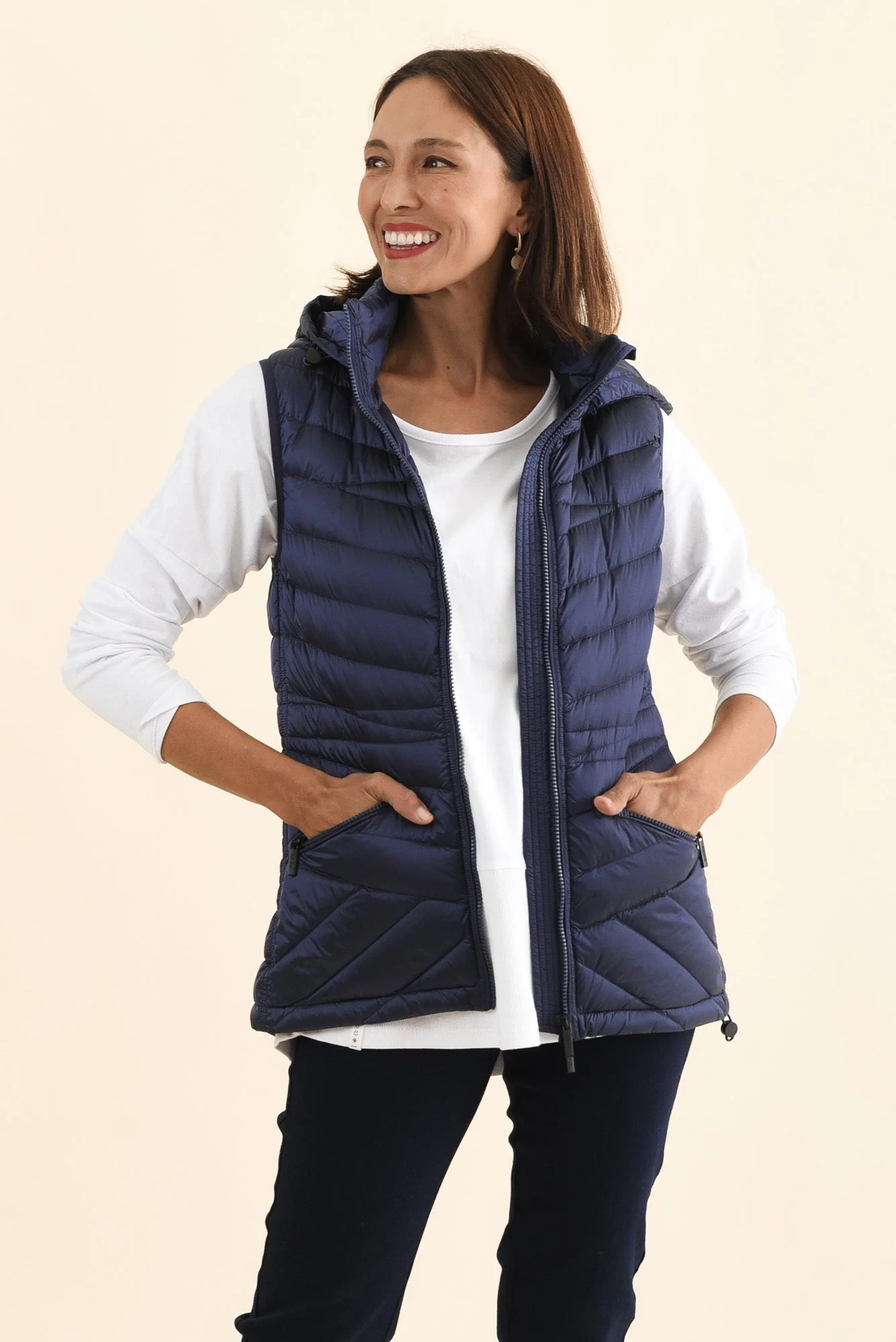 Maryclaire Navy Down Puffer Vest - Image 2