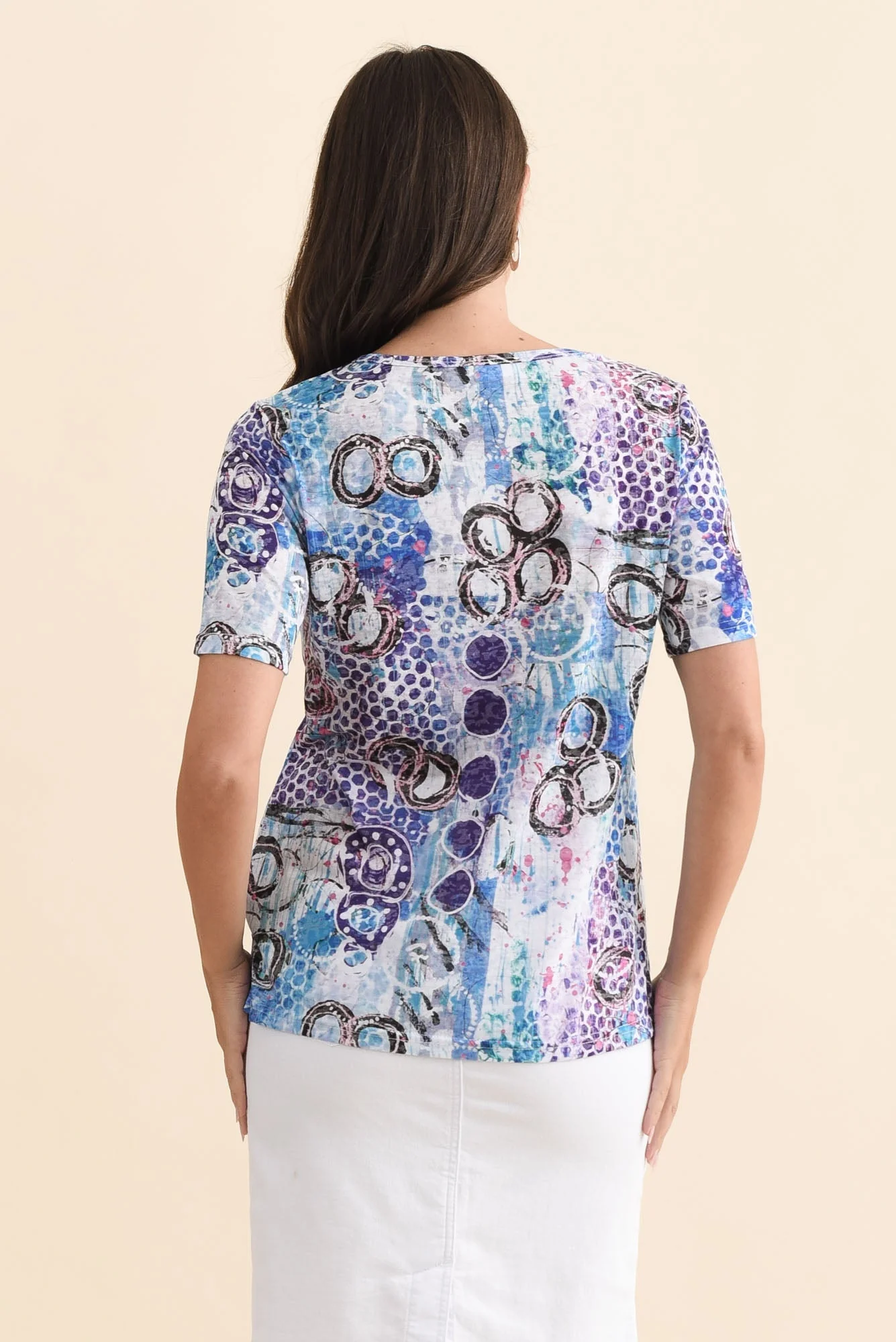 Masie Blue Motif Top - Image 4