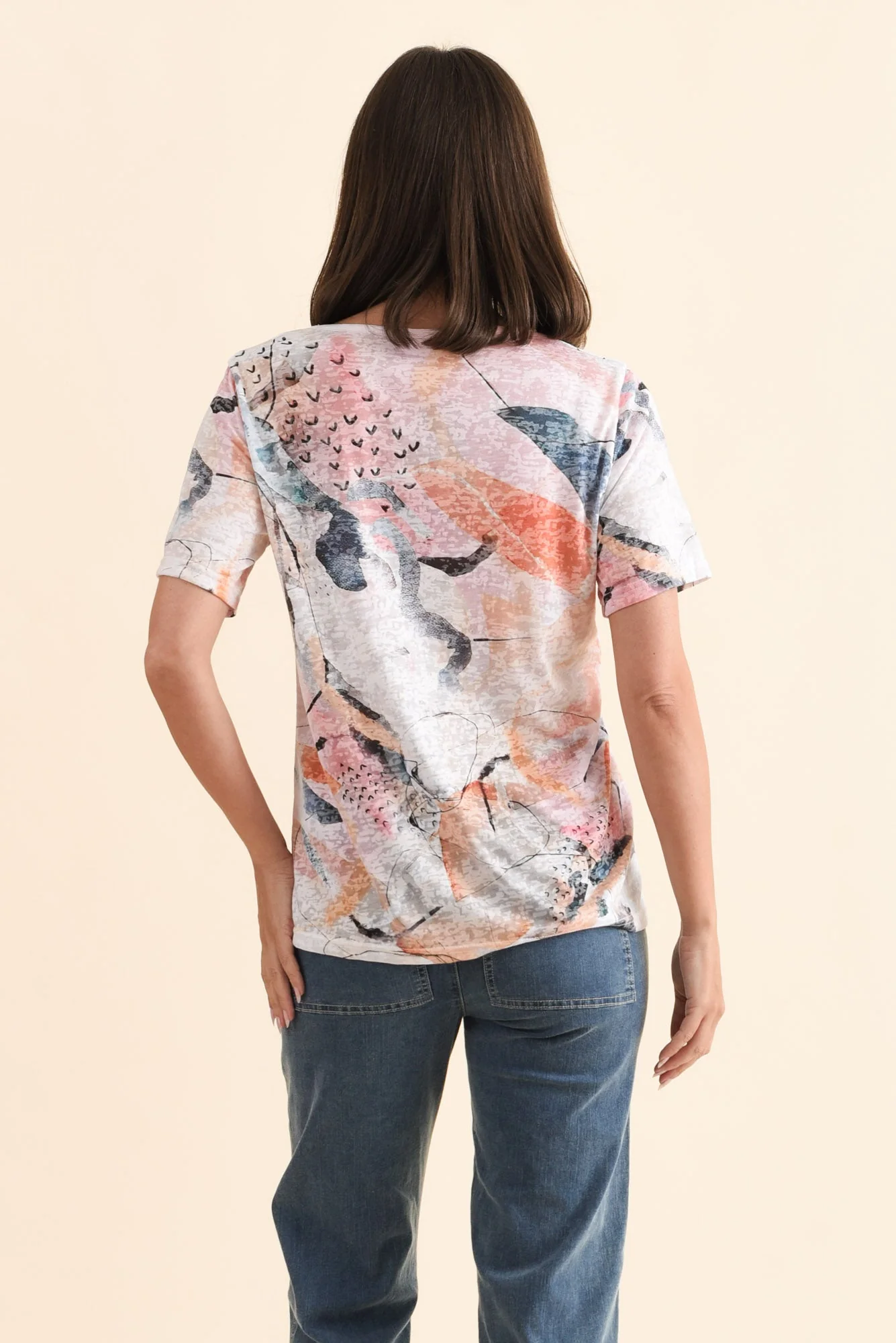 Masie Orange Abstract Top - Image 4