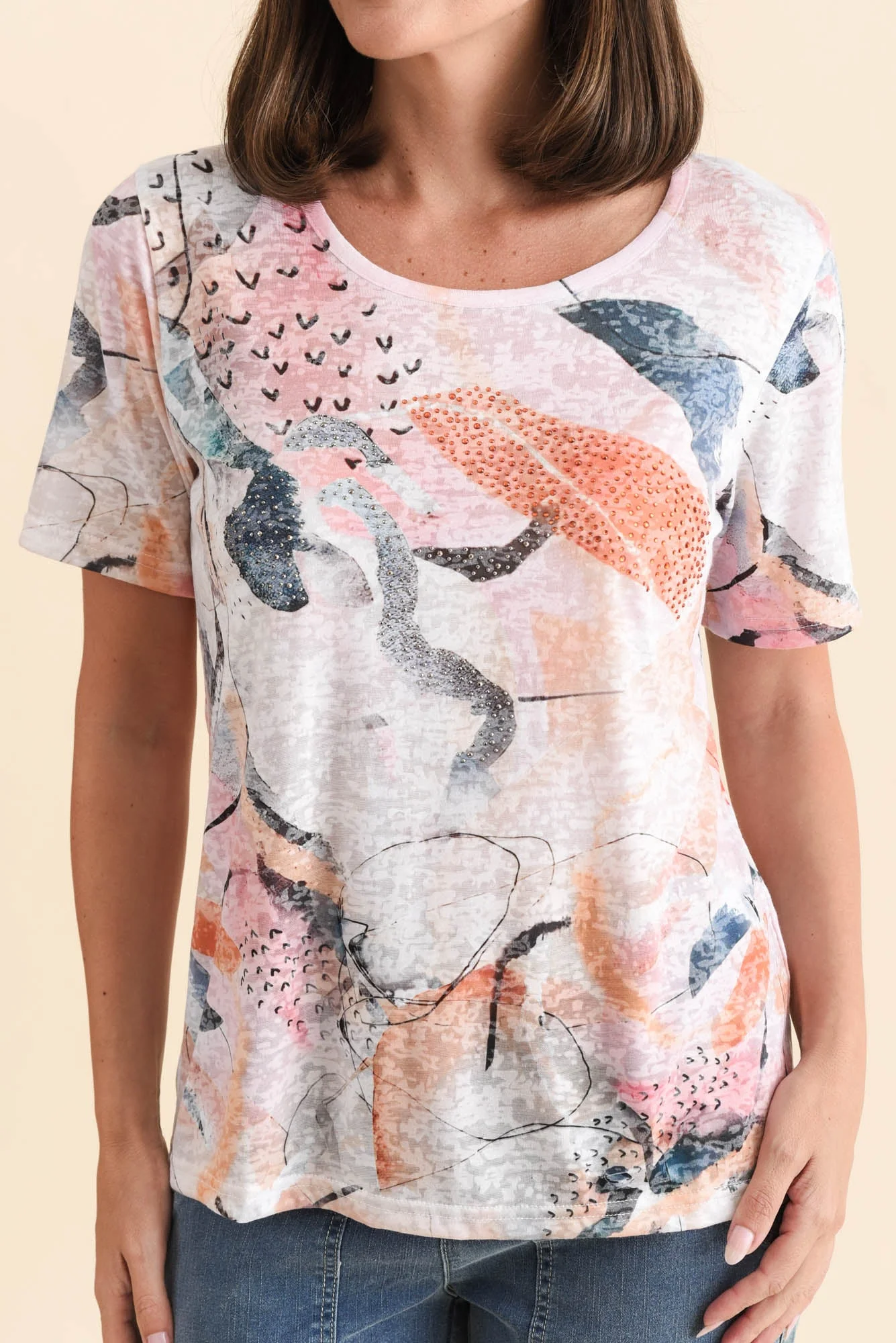 Masie Orange Abstract Top - Image 5