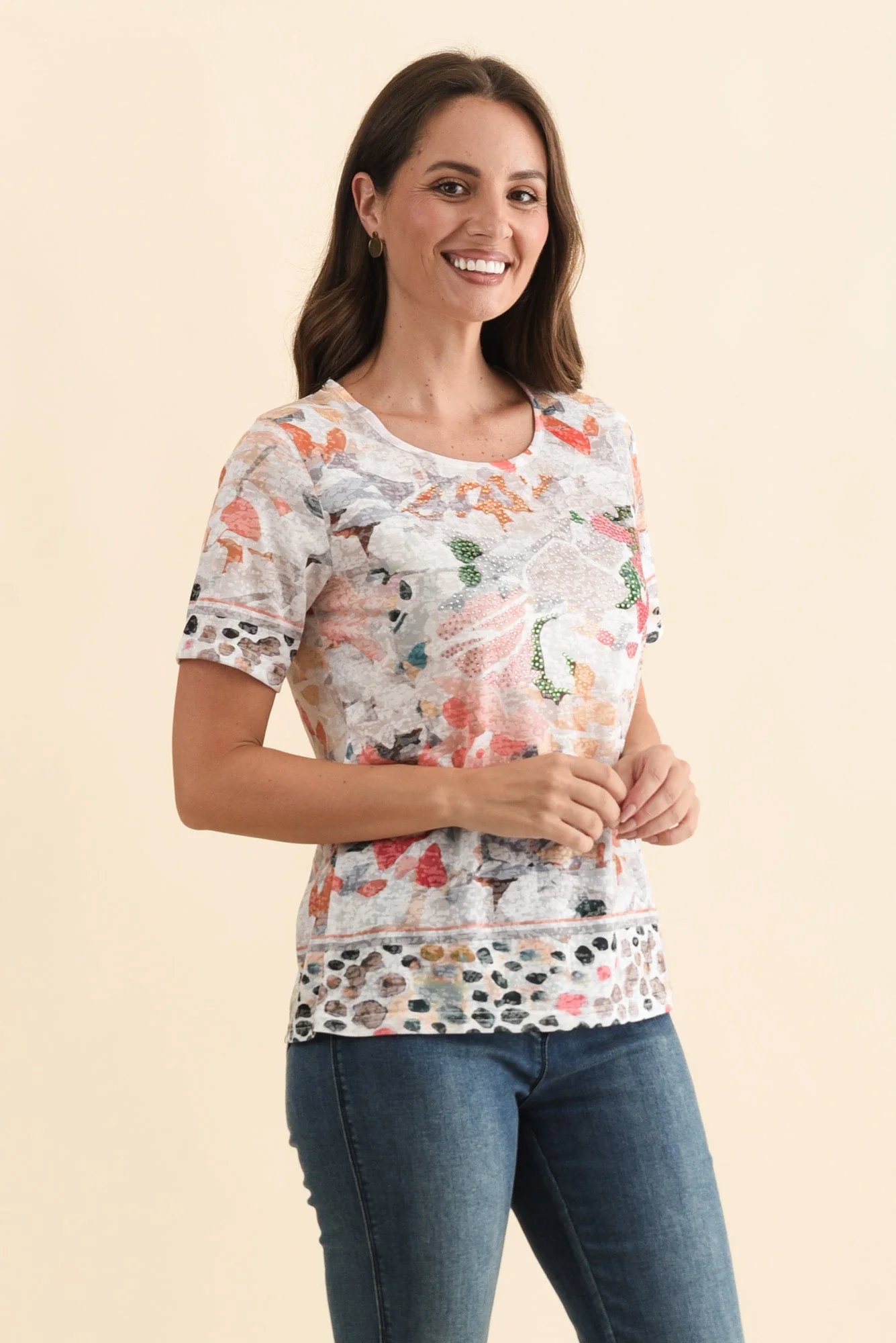 Masie Orange Floral Top - Image 3