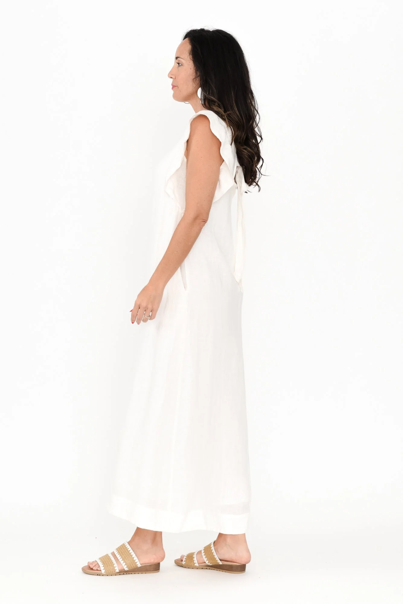 Matilda White Linen Dress - Image 4