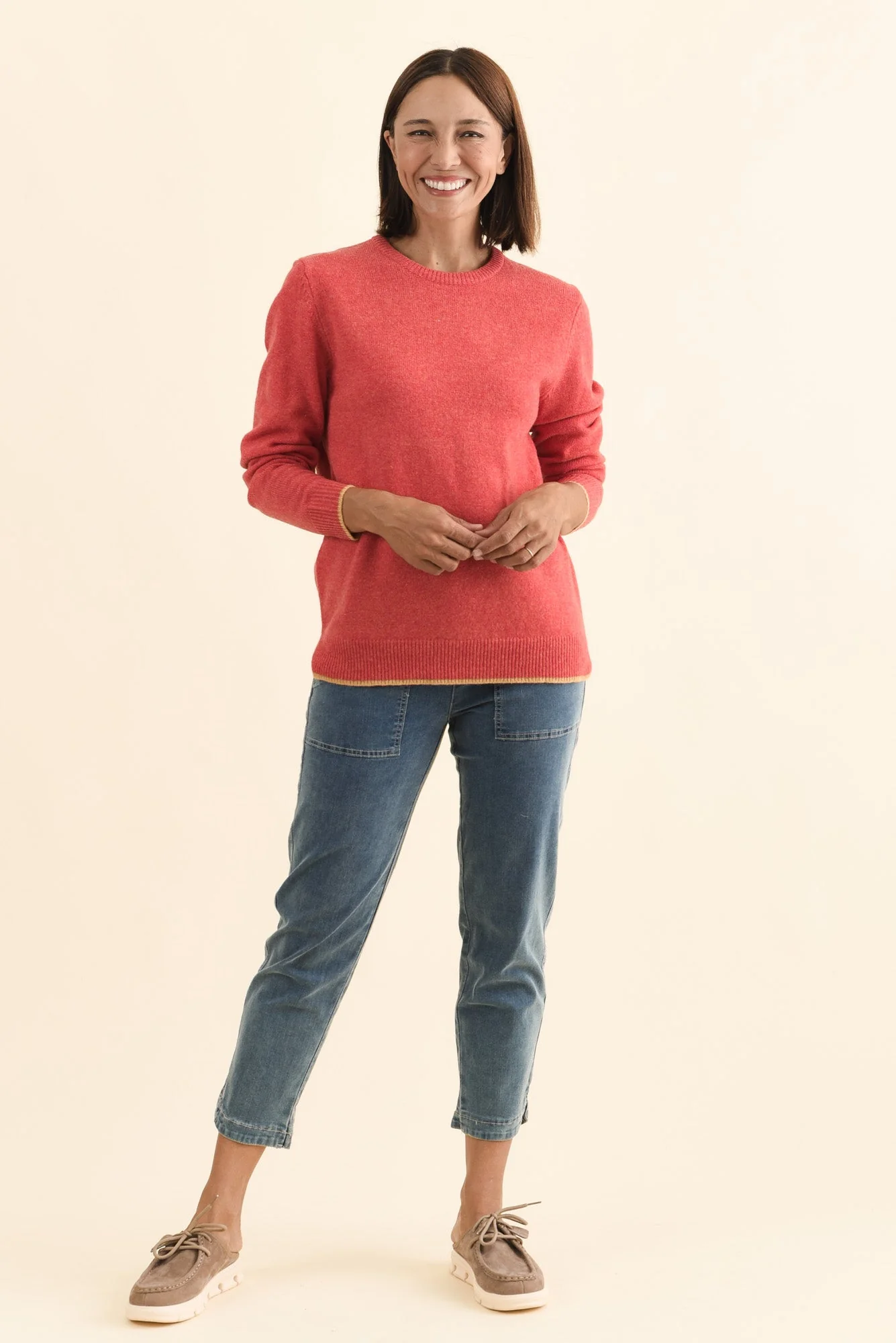 Maura Berry Contrast Trim Wool Jumper - Image 6