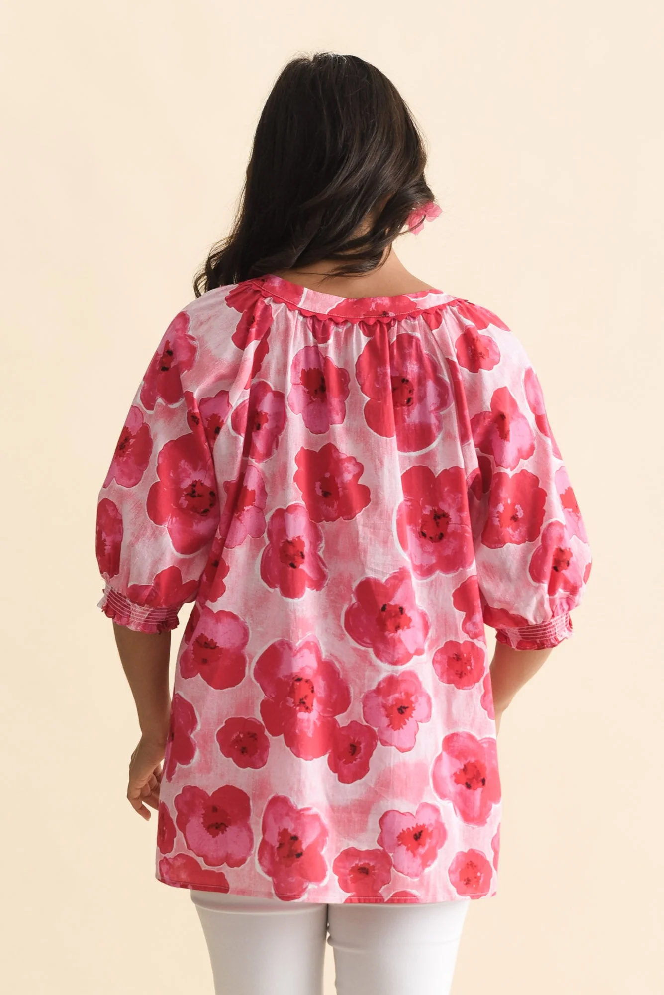 Maurice Pink Floral Cotton Top - Image 4