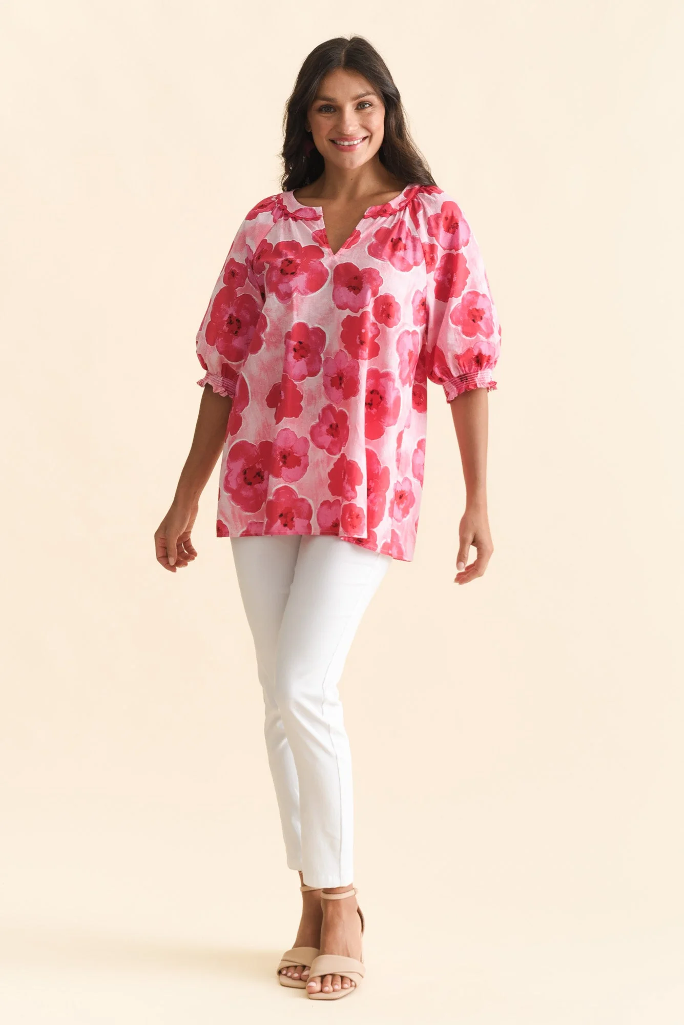 Maurice Pink Floral Cotton Top - Image 6