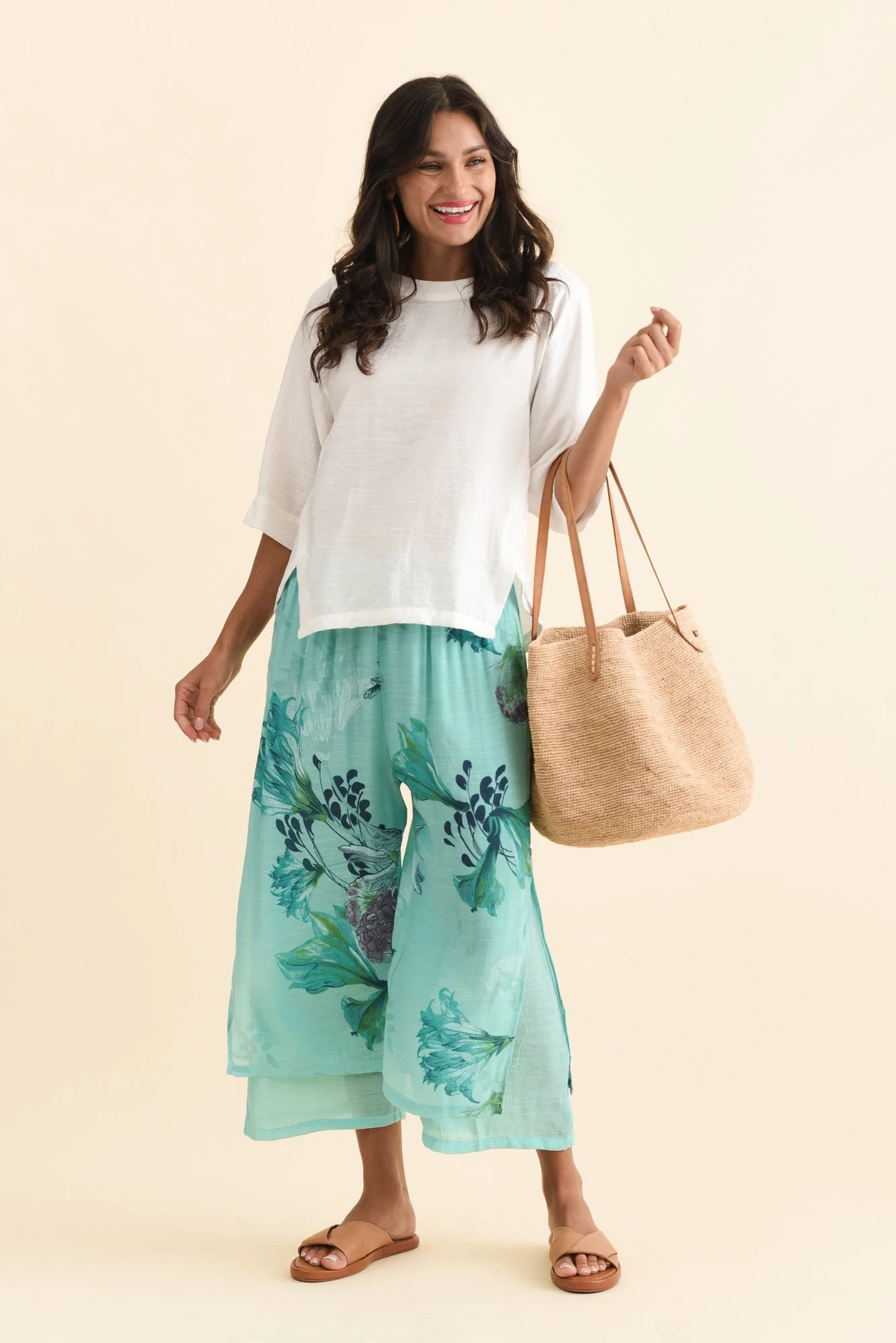 Max Blue Floral Layered Pants - Image 2
