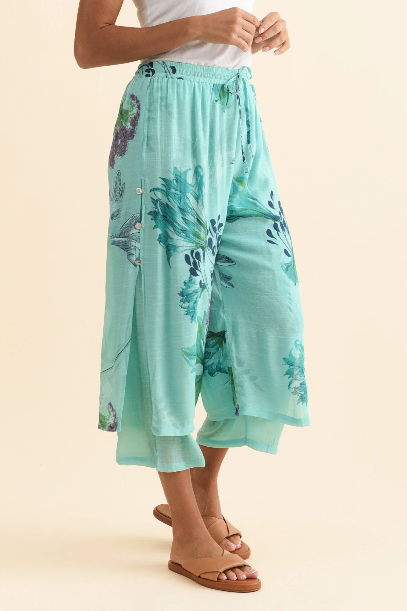 Max Blue Floral Layered Pants - Image 3