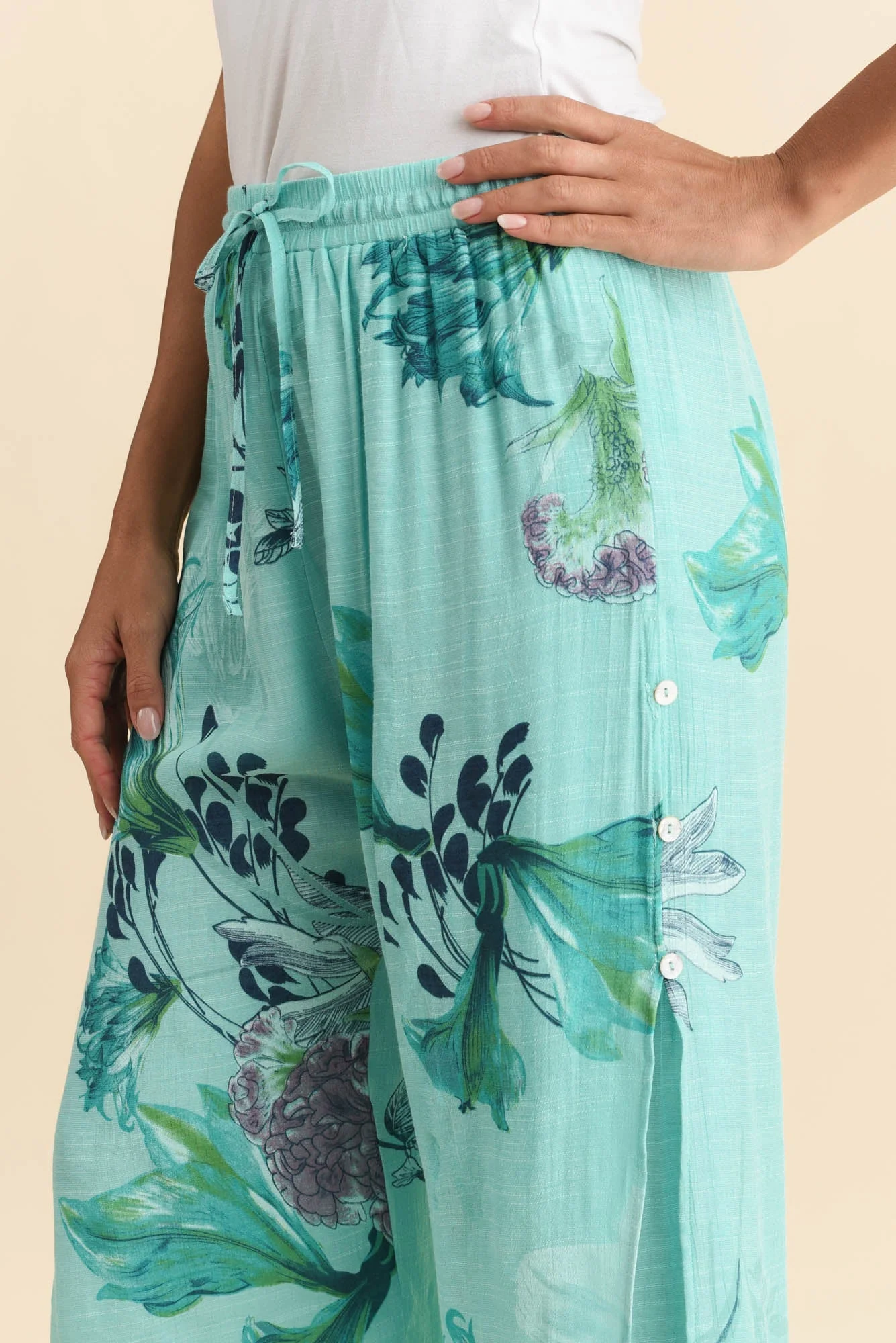 Max Blue Floral Layered Pants - Image 5