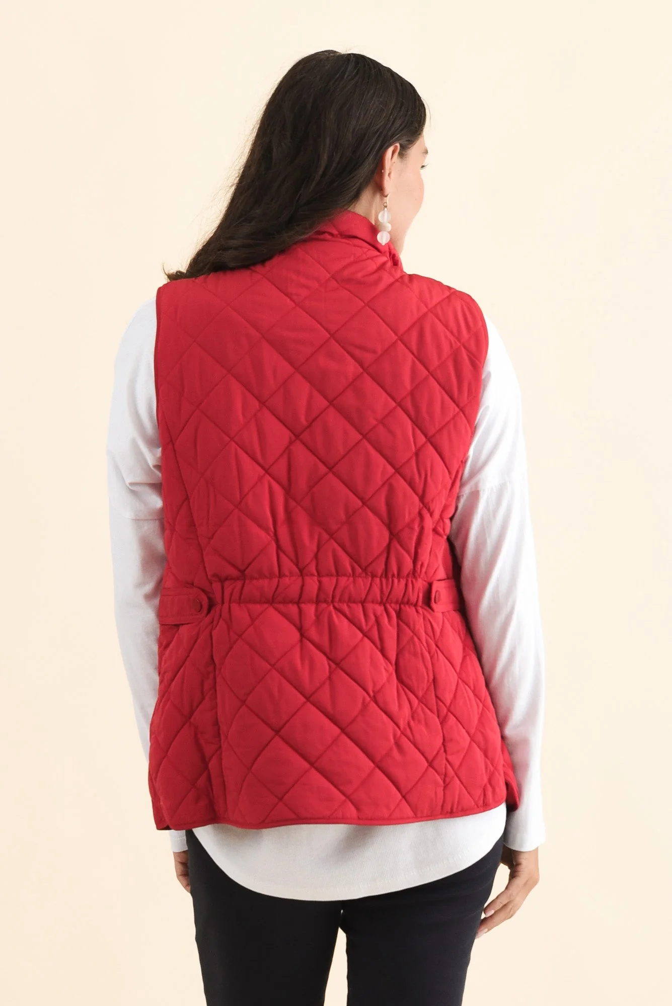 Max Red Quilted Pocket Vest - Image 5