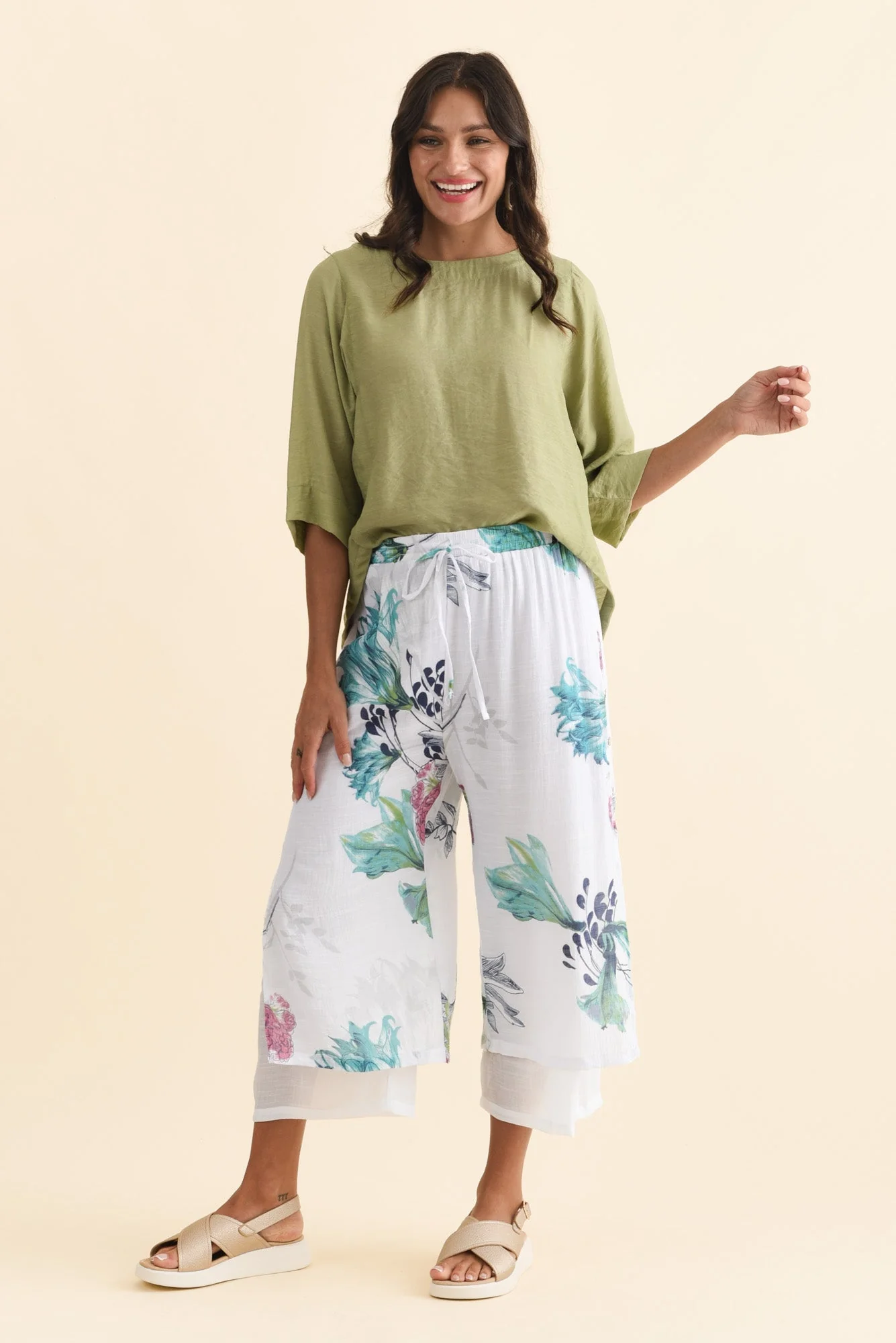 Max White Floral Layered Pants - Image 2