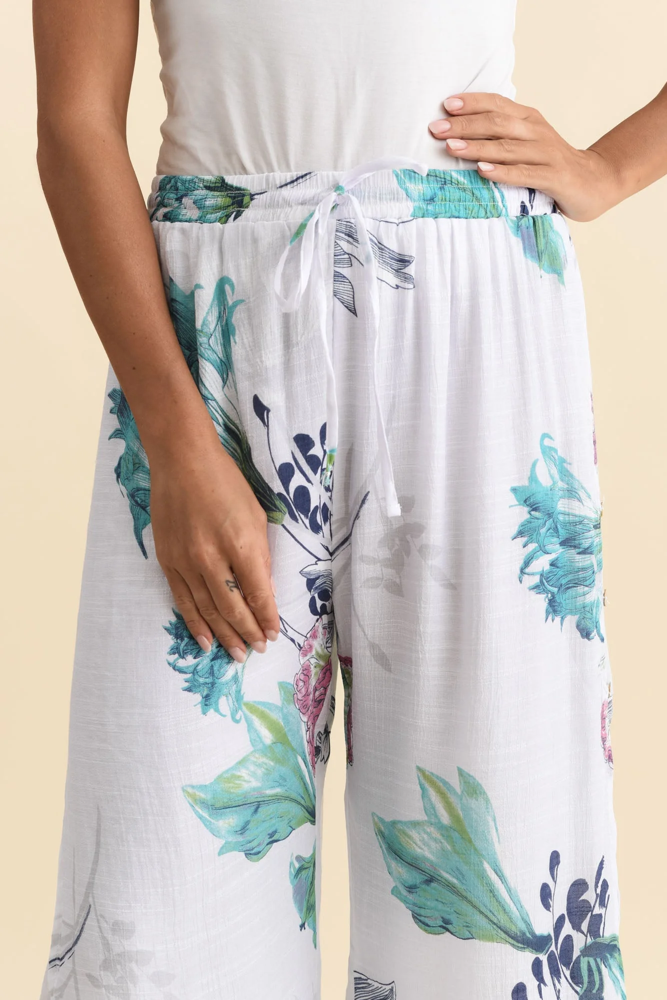 Max White Floral Layered Pants - Image 5