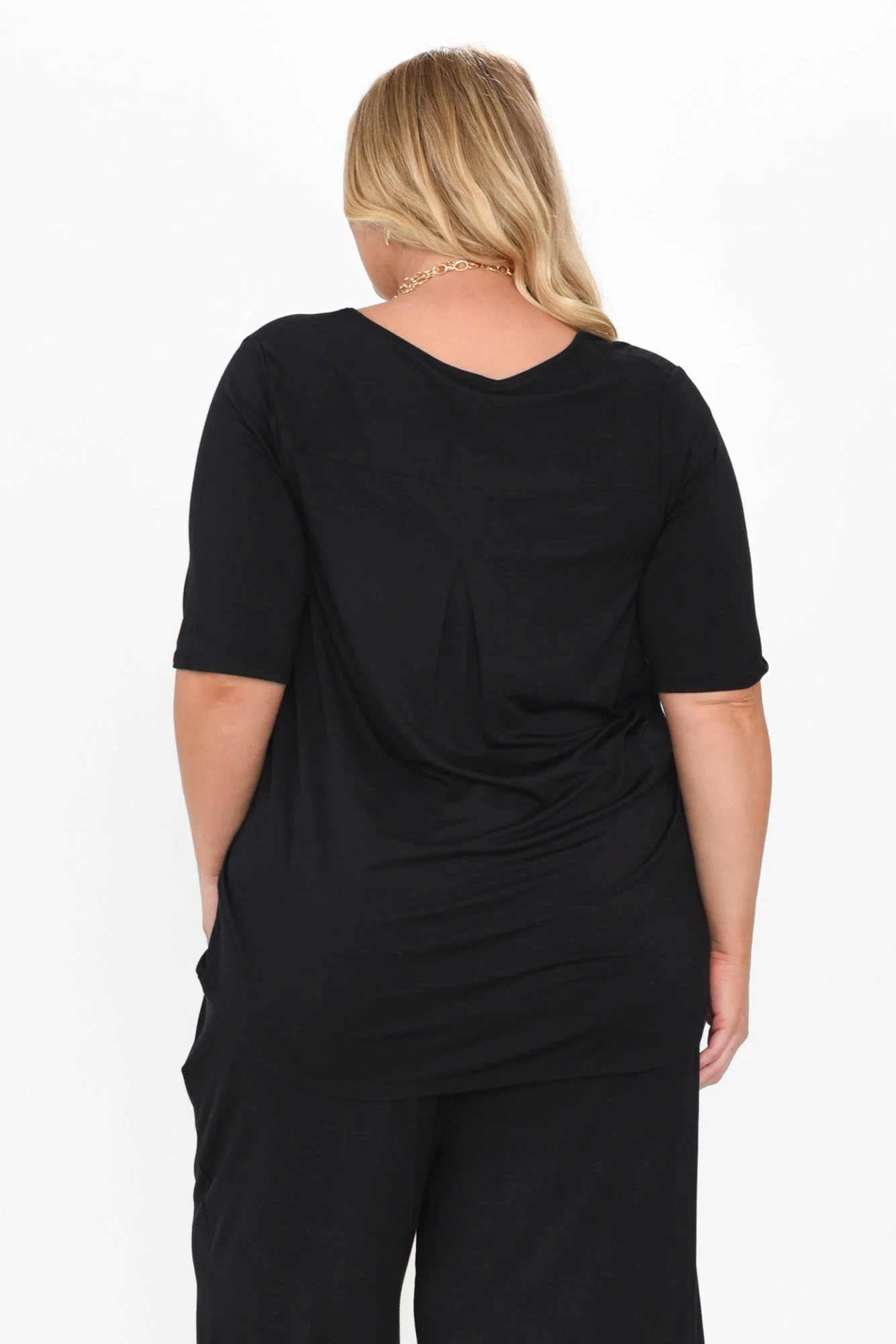 Maya Black Half Sleeve Tee - Image 11