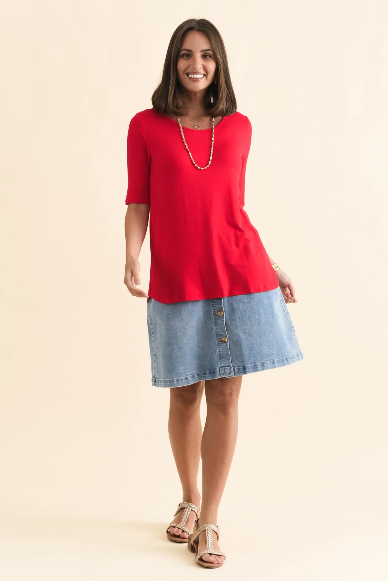 Maya Cherry Half Sleeve Tee - Image 3