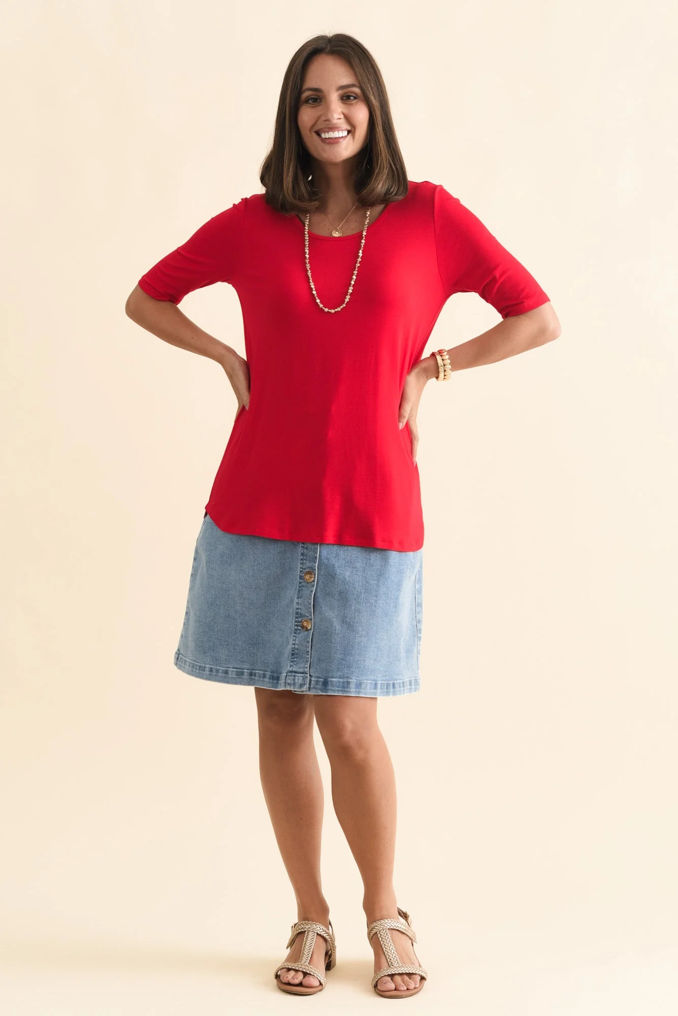Maya Cherry Half Sleeve Tee - Image 7