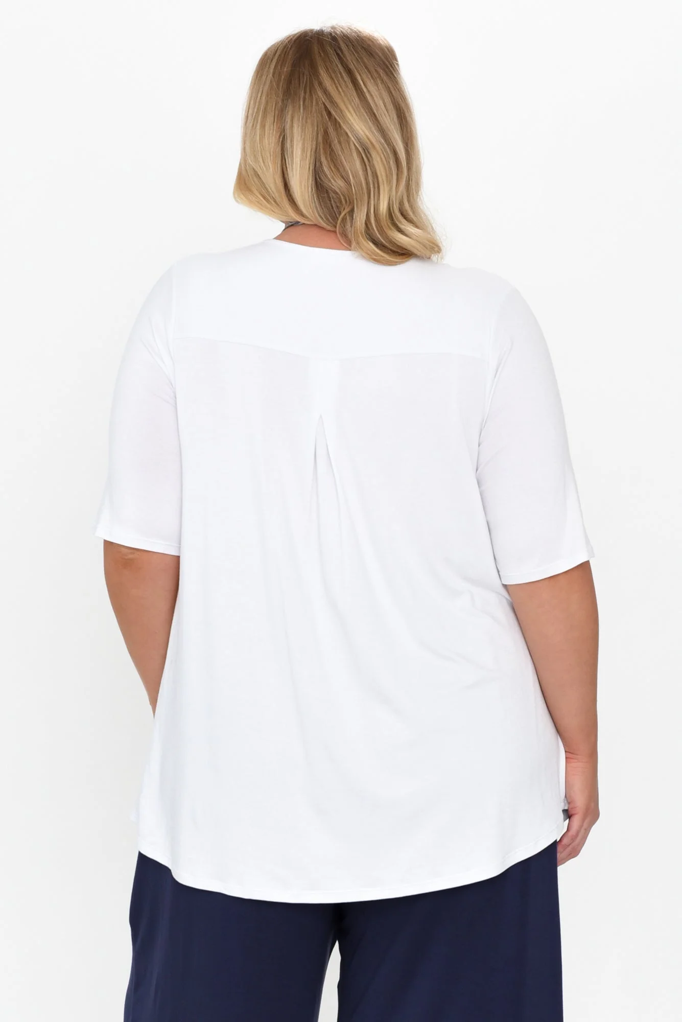 Maya White Half Sleeve Tee - Image 11