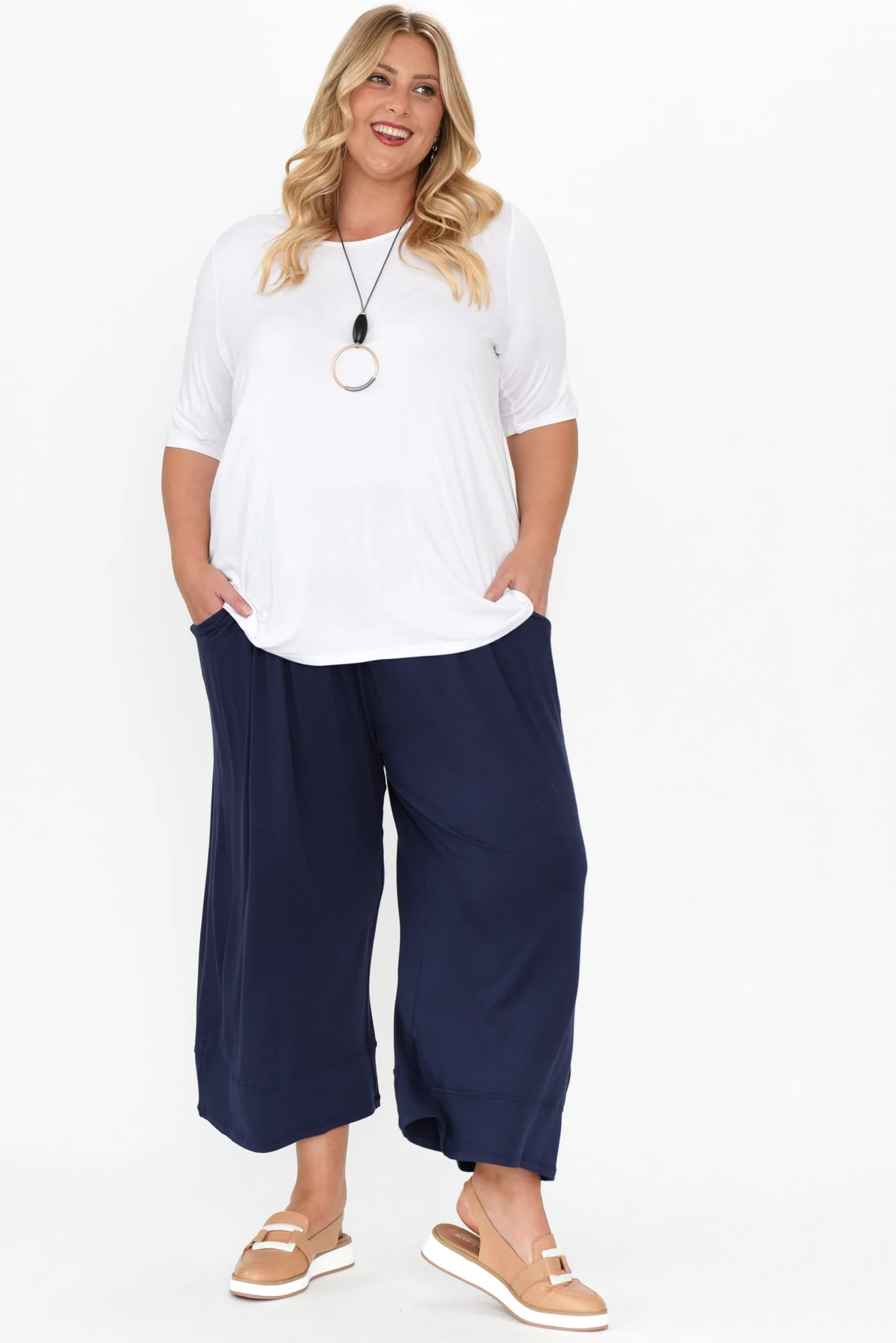 Maya White Half Sleeve Tee - Image 9