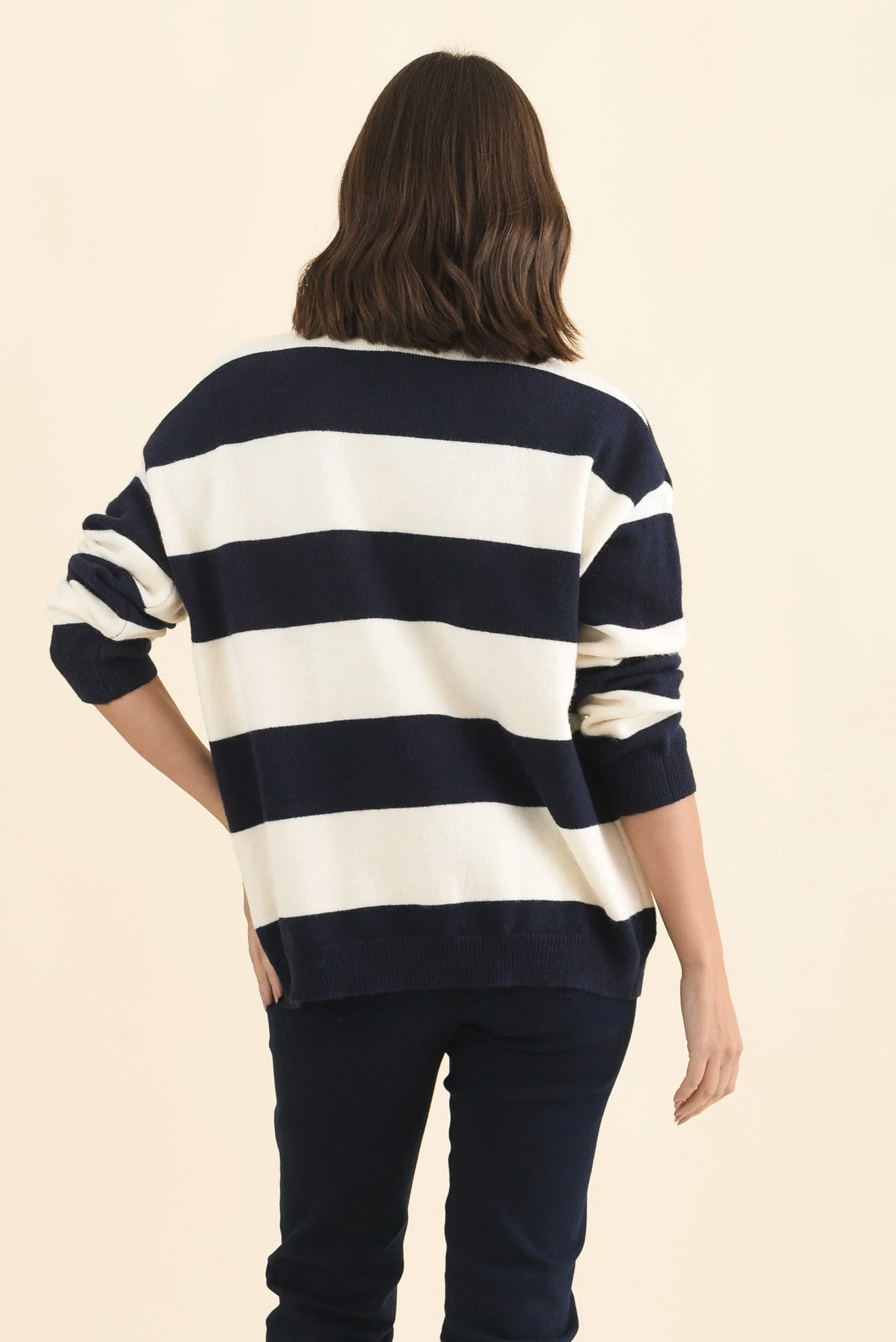 Maybelle Navy Stripe Knit Cardigan - Image 4