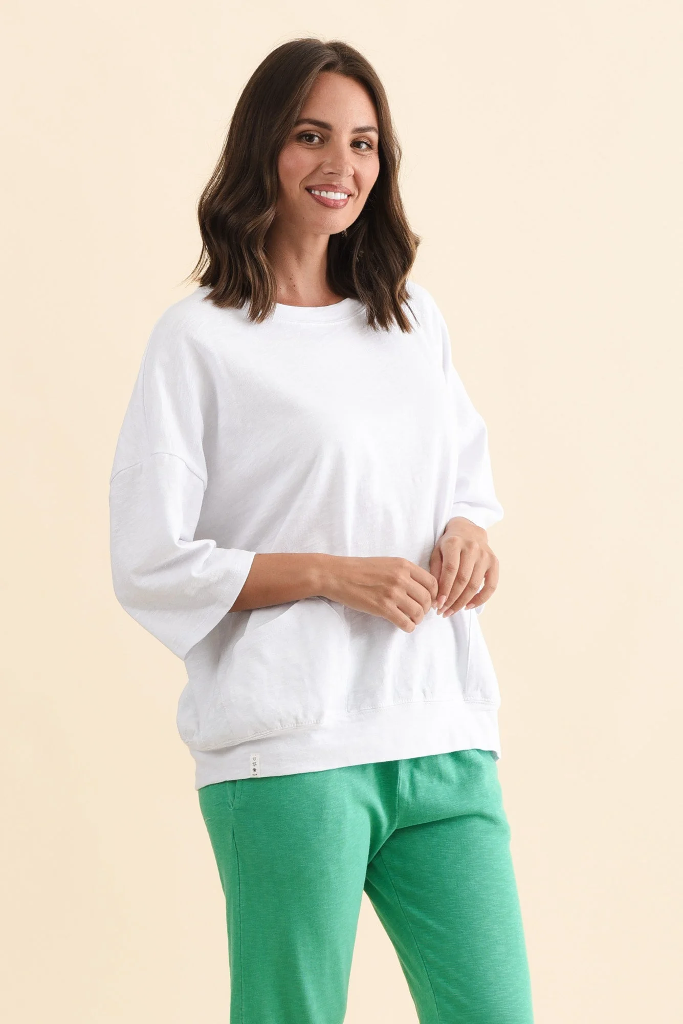 Mazie White Cotton Sweat - Image 3