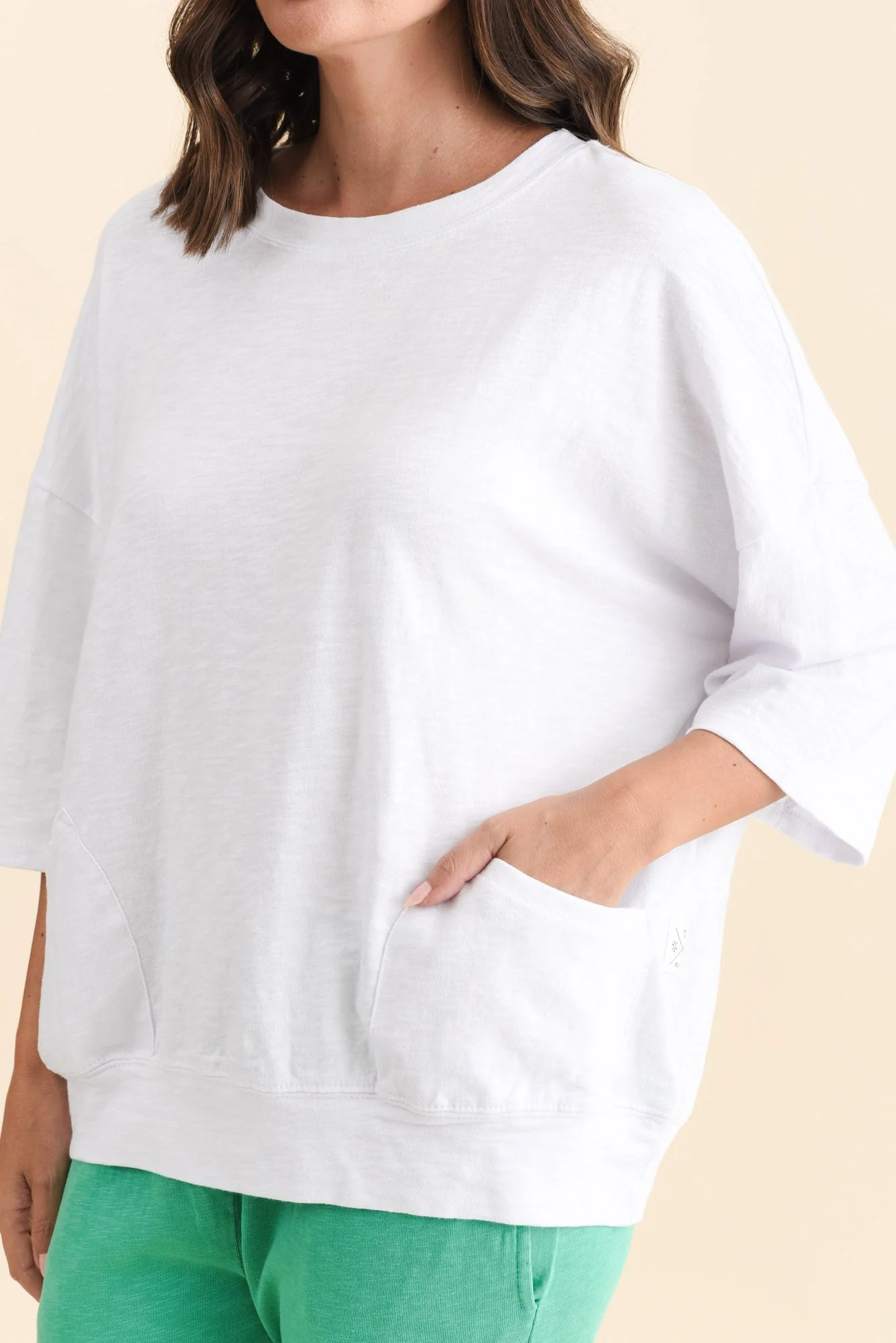 Mazie White Cotton Sweat - Image 5