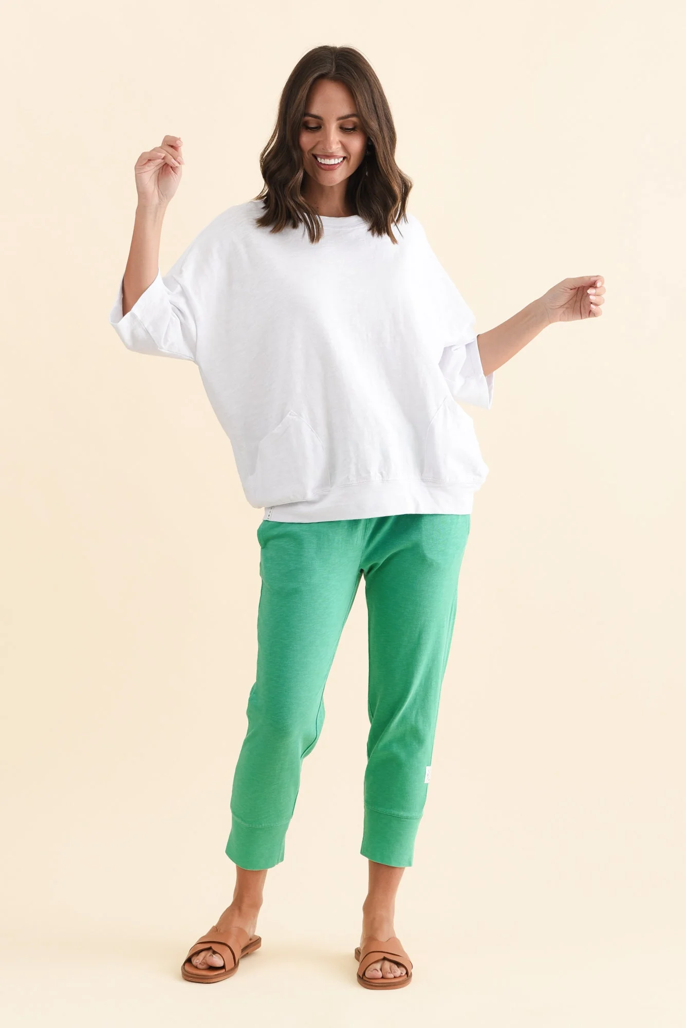 Mazie White Cotton Sweat - Image 6