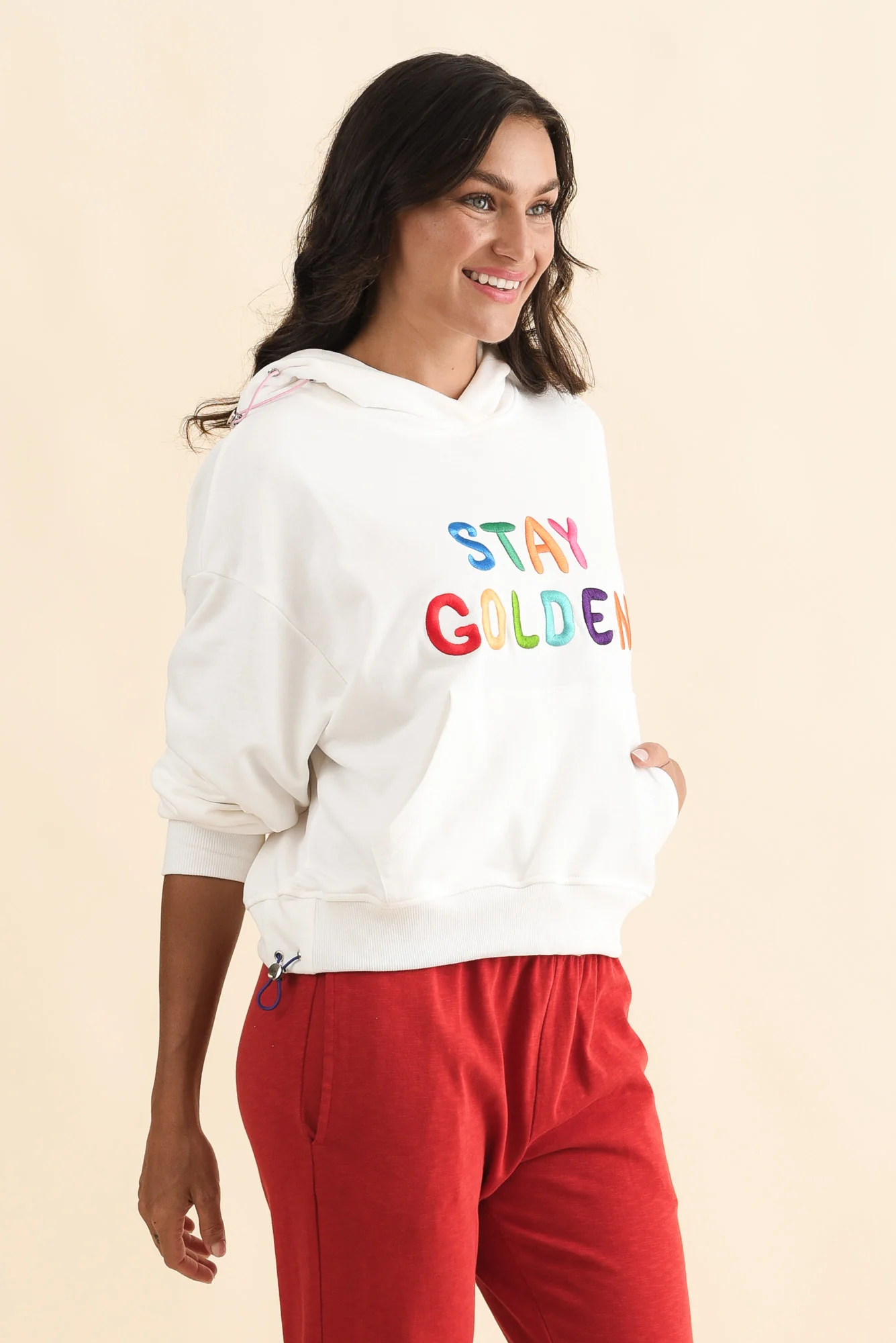 Meeko White Cotton Hooded Sweater - Image 3