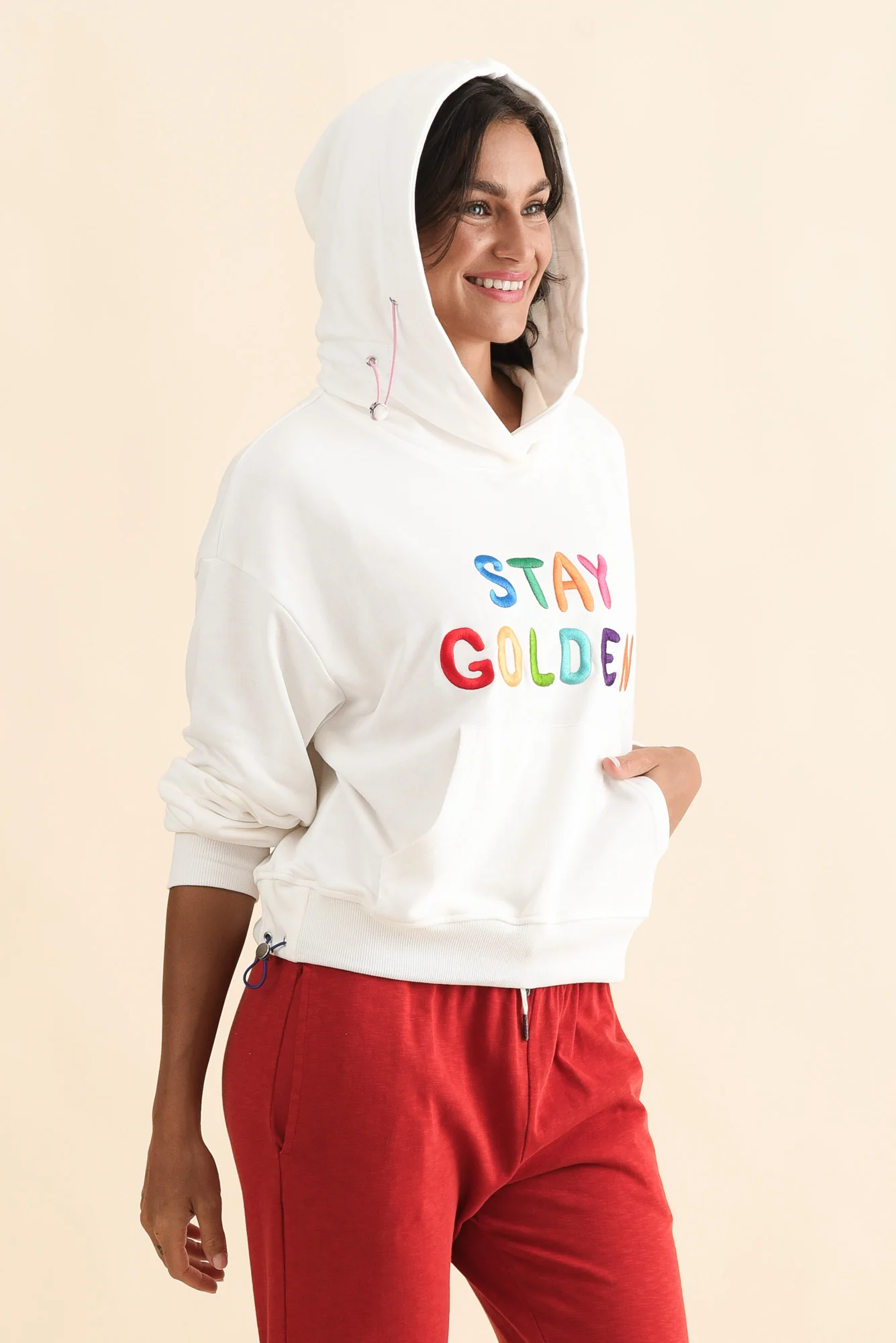 Meeko White Cotton Hooded Sweater - Image 4