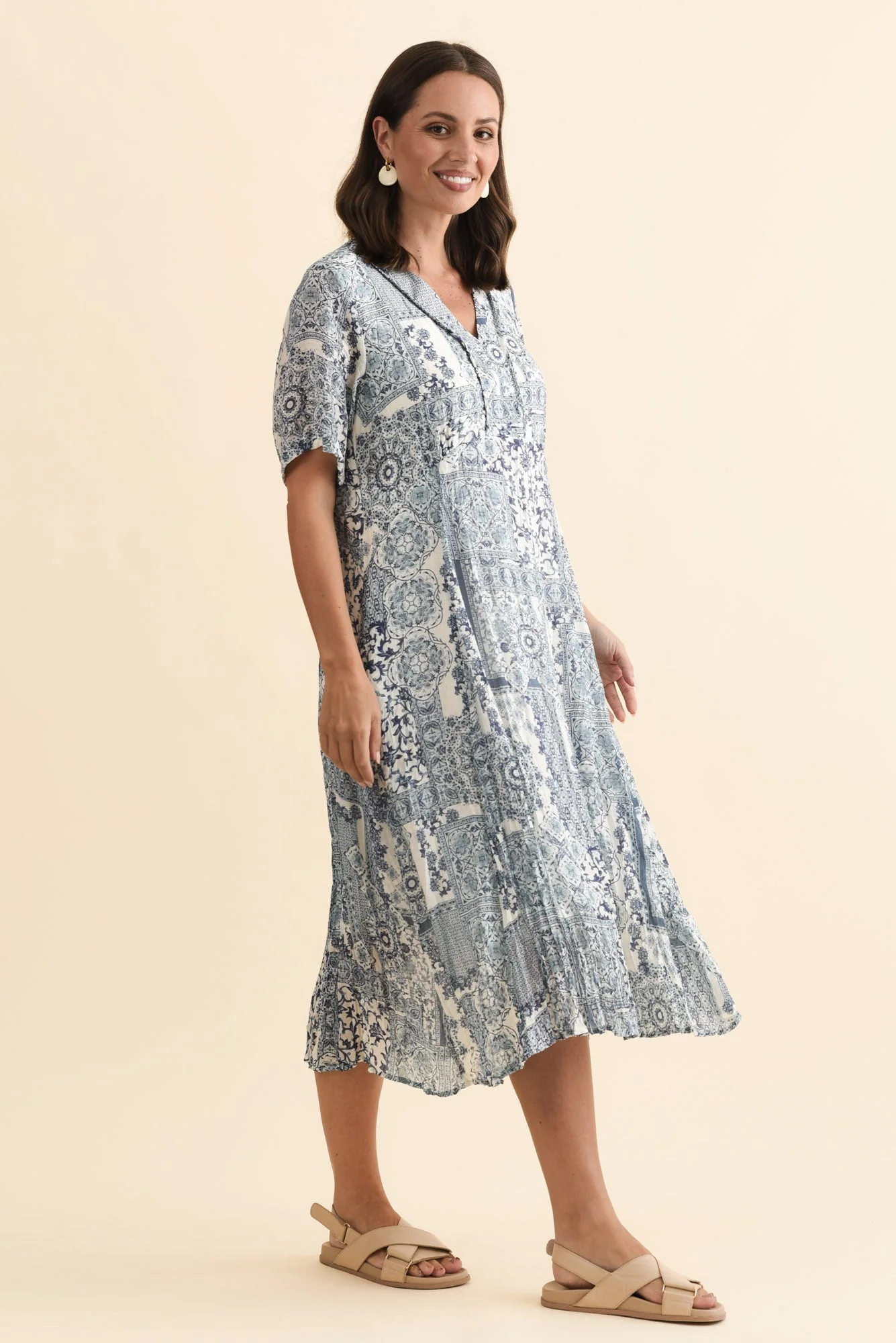 Meka Navy Mosaic Pocket Dress - Image 3