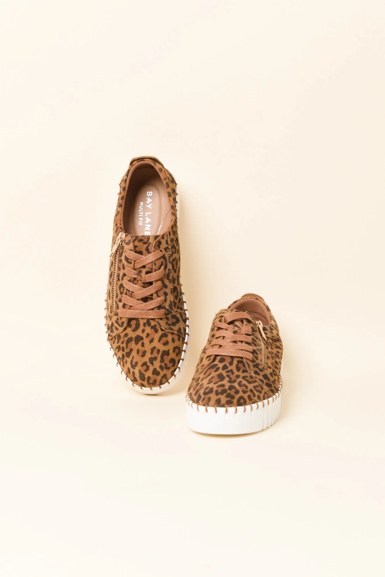 Merusa Brown Leopard Leather Platform Sneaker - Image 2