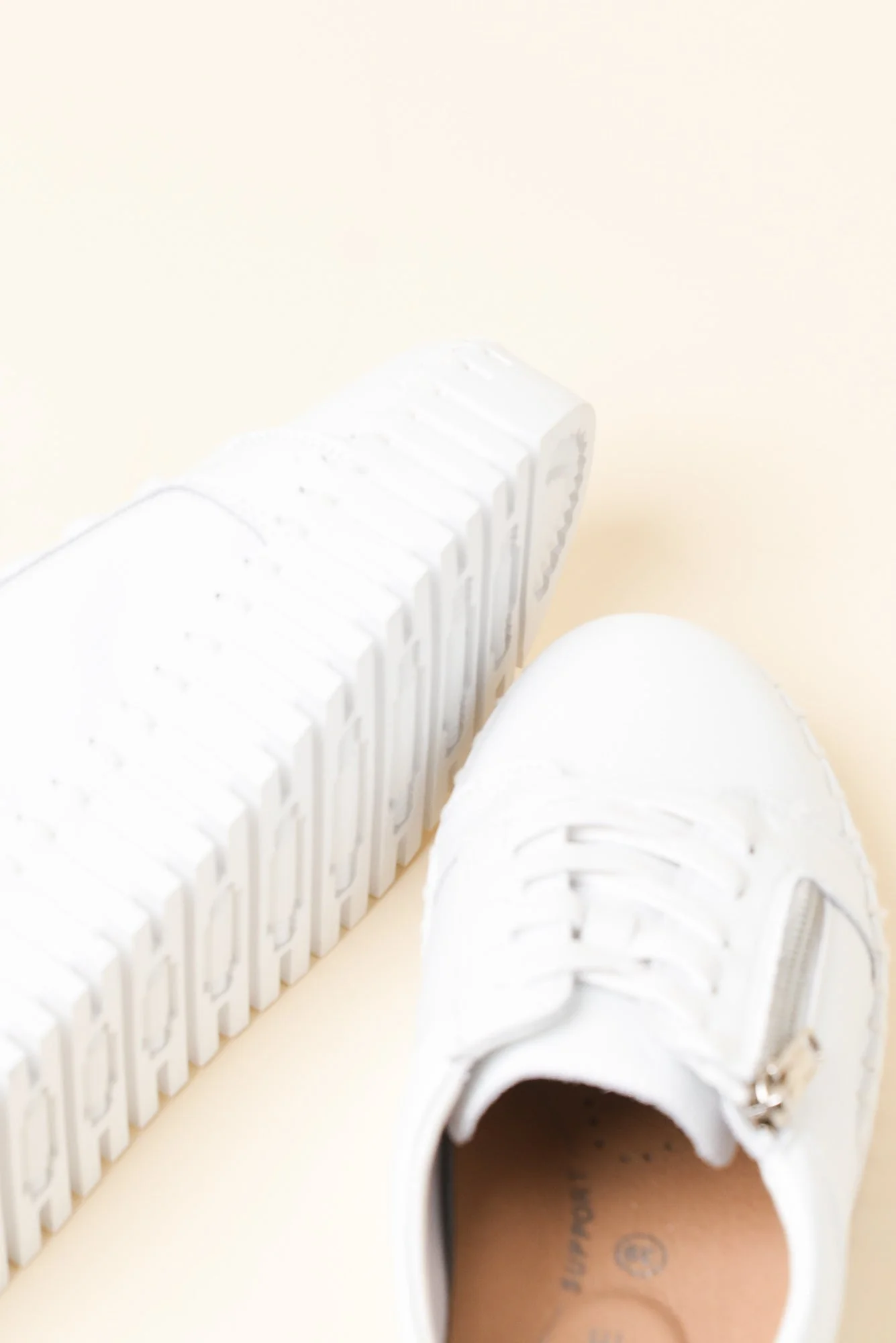 Merusa White Leather Platform Sneaker - Image 3