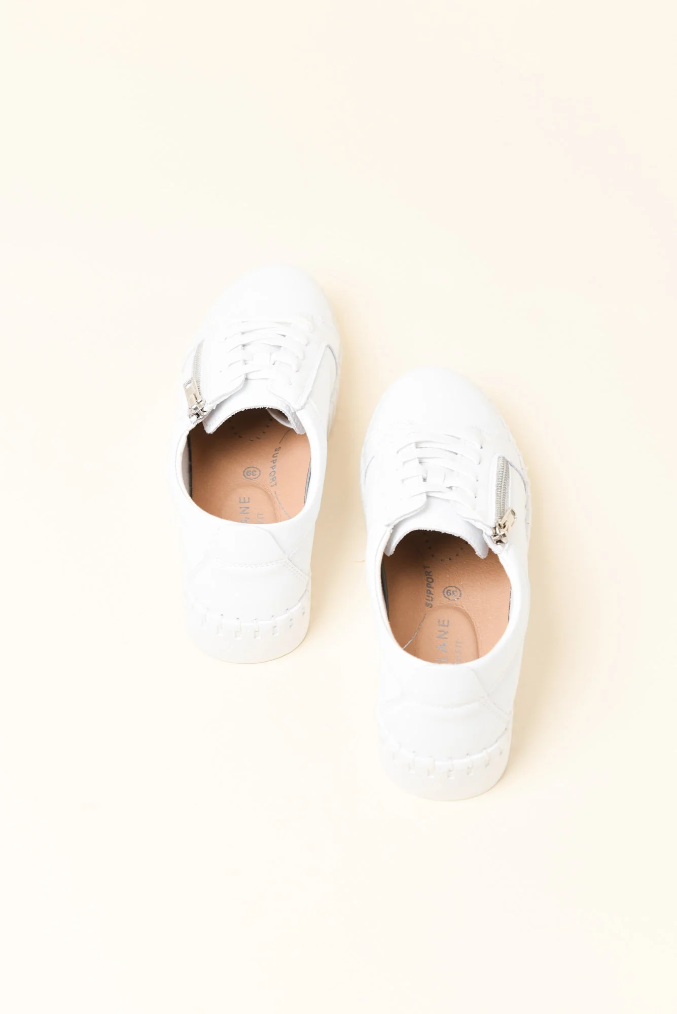 Merusa White Leather Platform Sneaker - Image 4