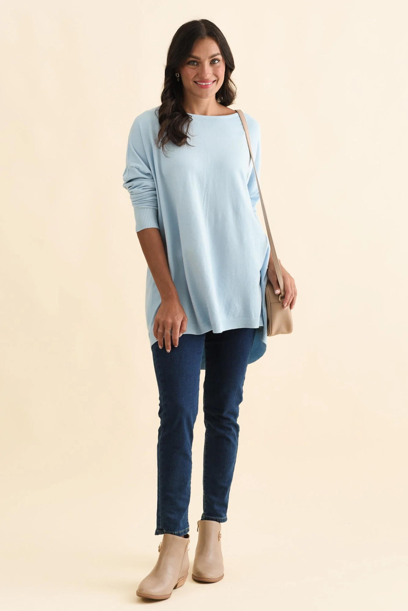 Meryl Light Blue Wool Blend Drape Jumper - Image 2
