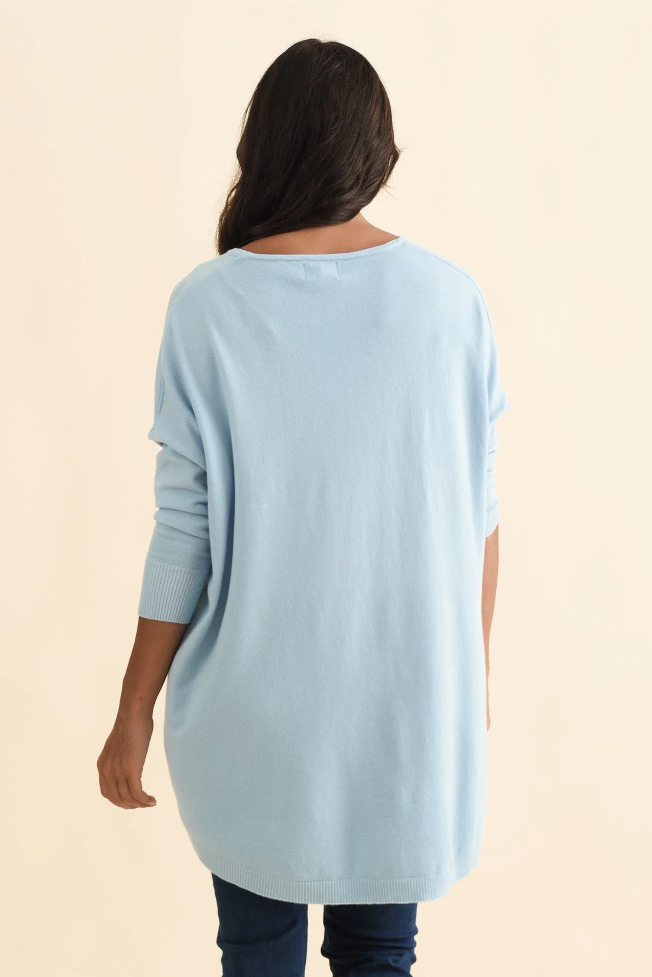 Meryl Light Blue Wool Blend Drape Jumper - Image 3