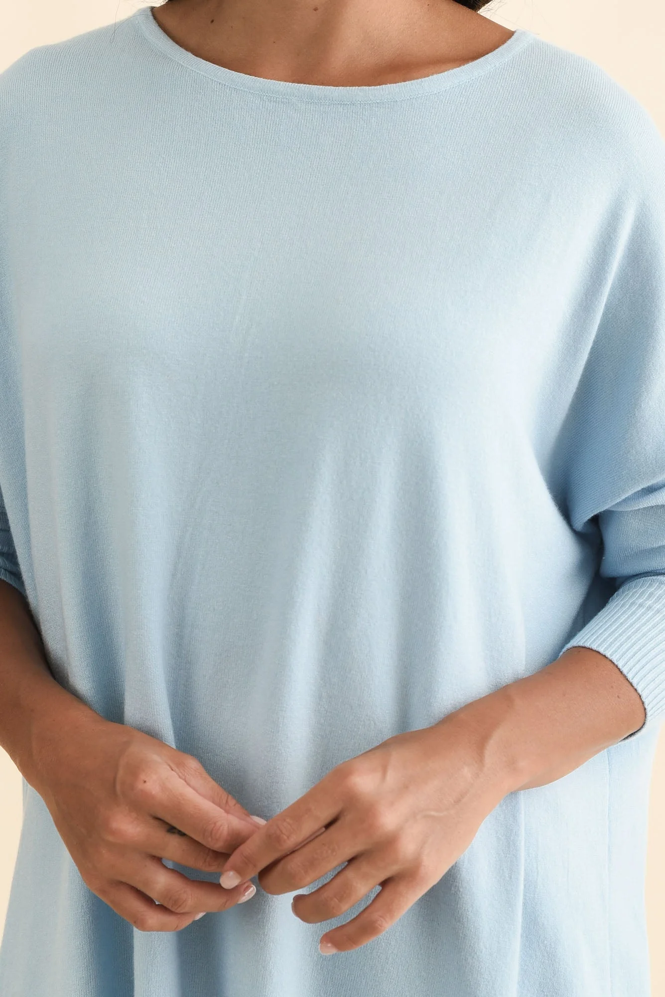 Meryl Light Blue Wool Blend Drape Jumper - Image 5